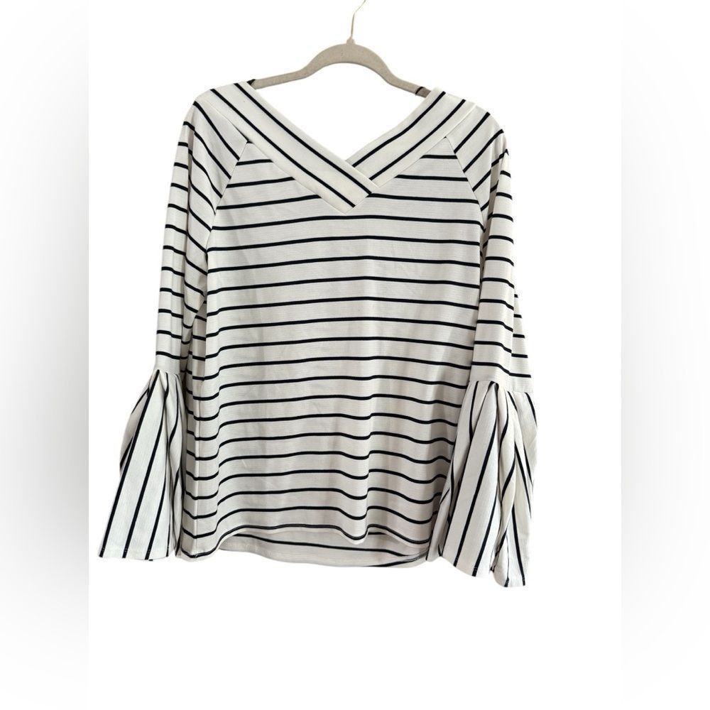 Other NWT Gibson,latimer size, large V-neck striped blue white Size L / US 10 / IT 46 - 10 Thumbnail