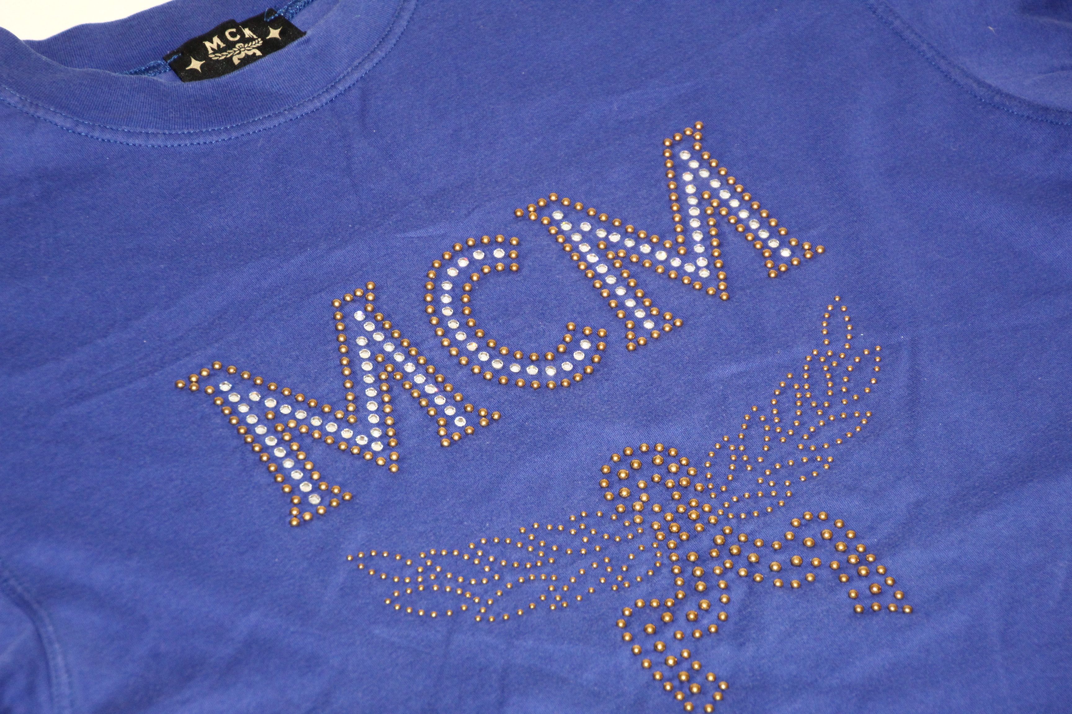 MCM RARE MCM Mercerized Cotton Rhinestones Studded Baggy T-Shirt Size US M / EU 48-50 / 2 - 10 Thumbnail