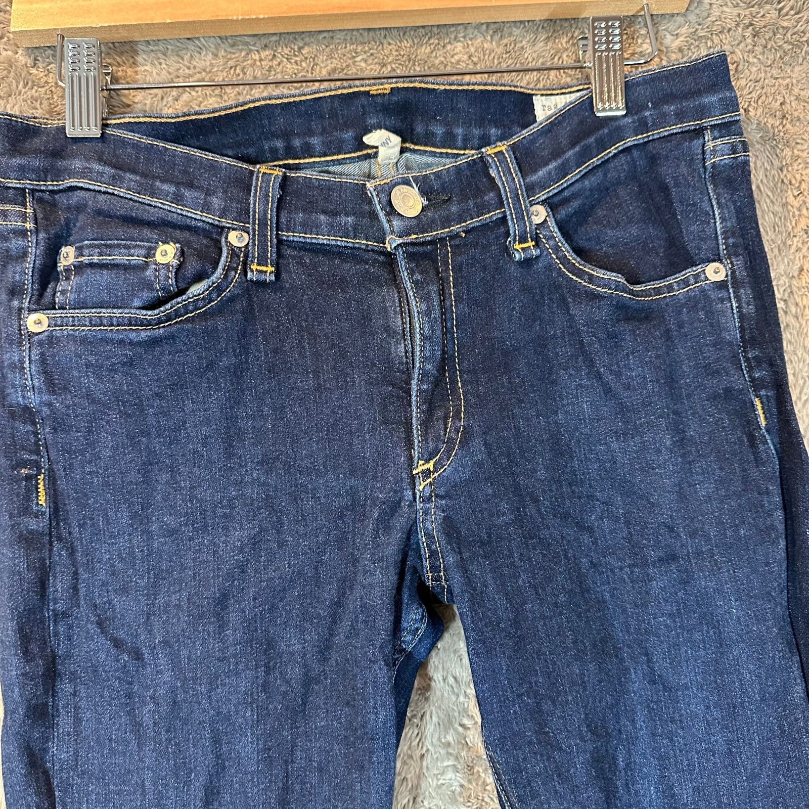 Rag & Bone Rag & Bone Mid Rise Classic Skinny Jeans Dark Blue 28 Size 28" / US 6 / IT 42 - 3 Thumbnail