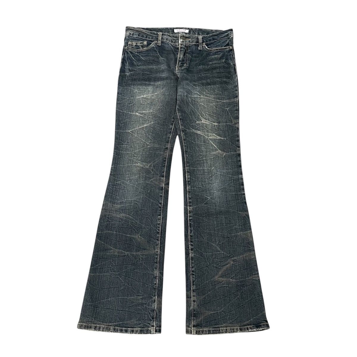 14th Addiction Flare Denim Colza Clawn Marks Fade Washed Lgb Style Size US 30 / EU 46 - 2 Thumbnail