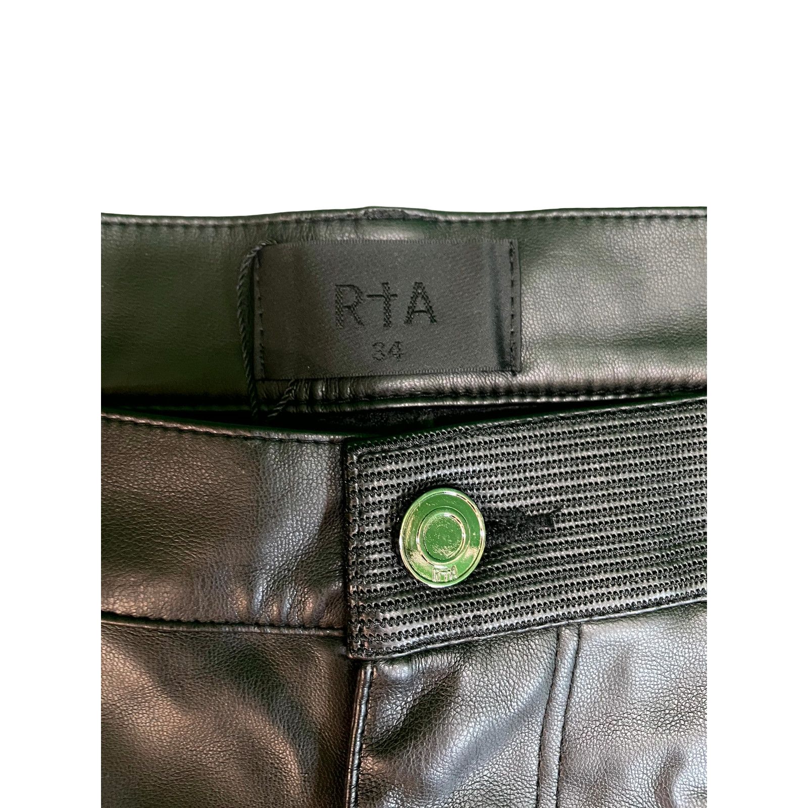 Rta RTA Leather Black Jeans Size US 34 / EU 50 - 3 Thumbnail