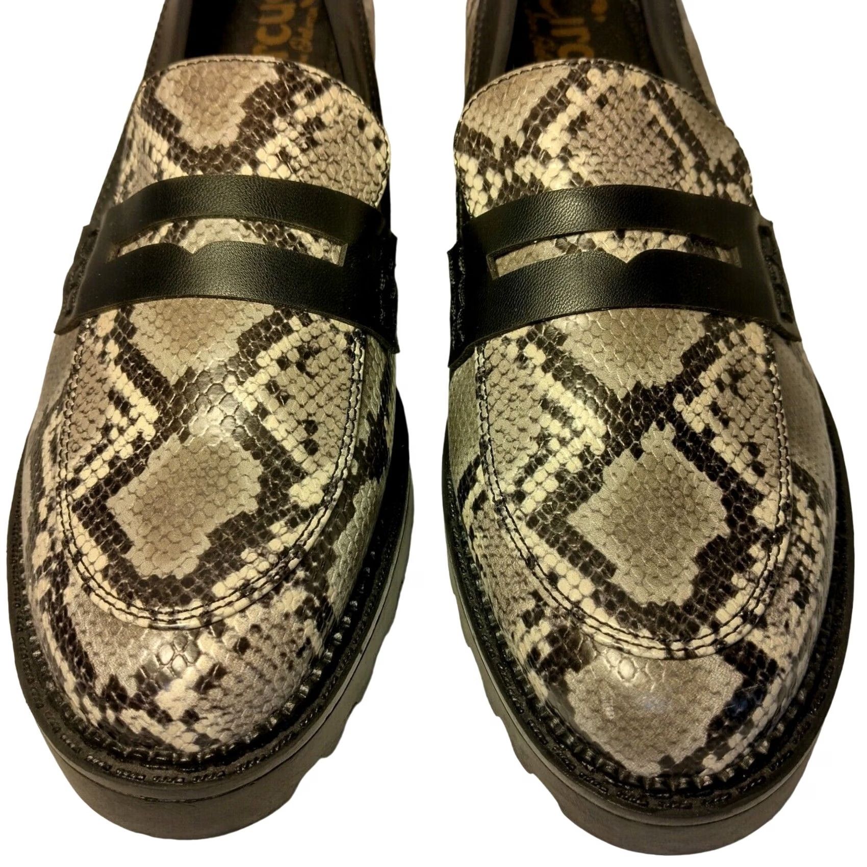 Sam Edelman Sam Edelman Circus Desmond Loafers Women 10 M Faux Snake Skin Black Gray Slip On Leather Flat Animal Print Casual Shoes - Mens? Size US 10 / IT 40 - 7 Thumbnail