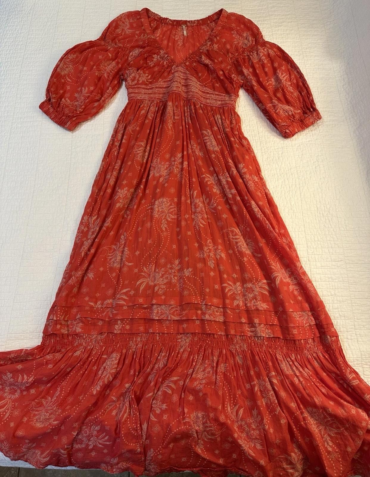 Free People Free People Golden Hour Maxi Dress Size Small Cherry EUC Size S / US 4 / IT 40 - 3 Thumbnail