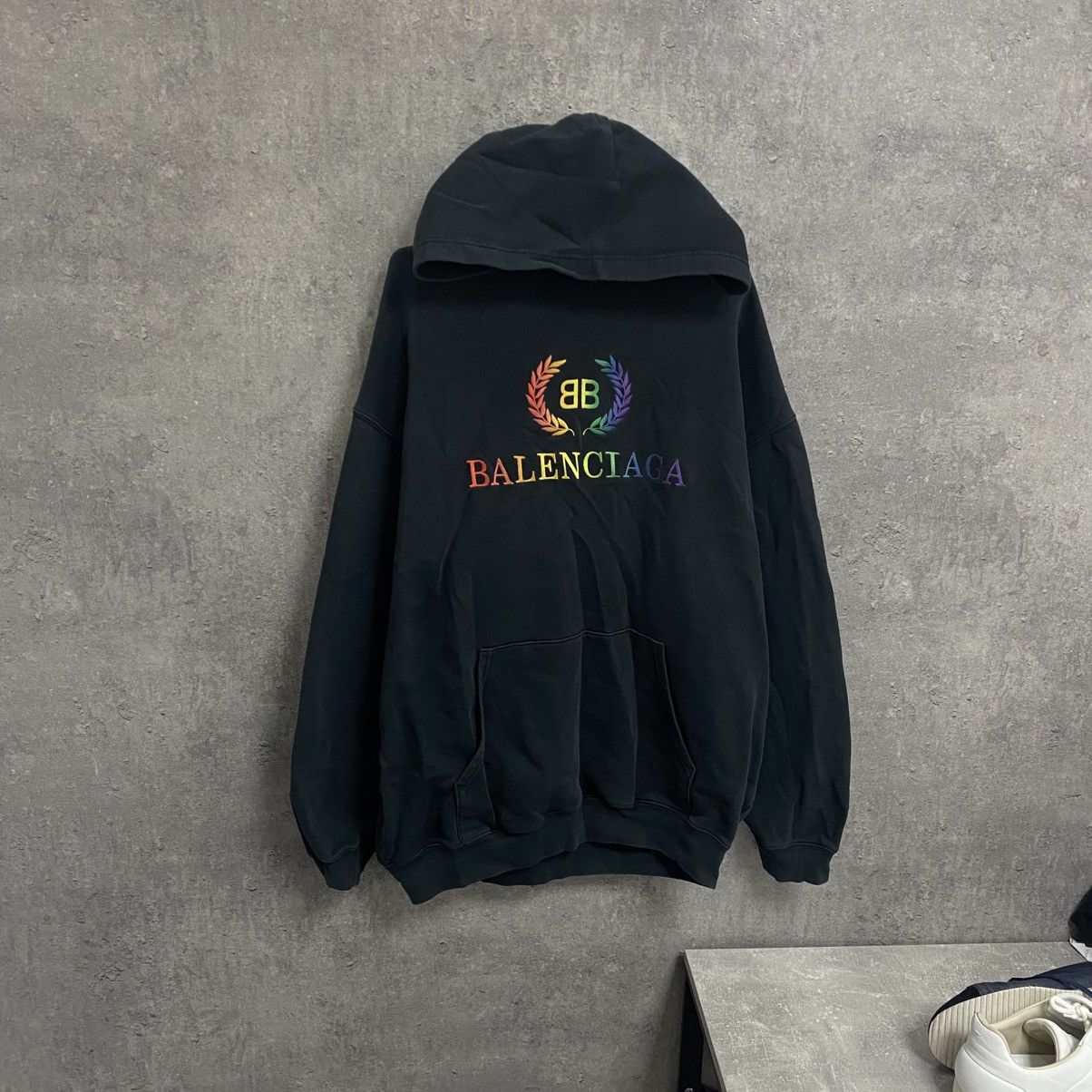 Balenciaga Balenciaga Rainbow Logo Hoodie | Grailed