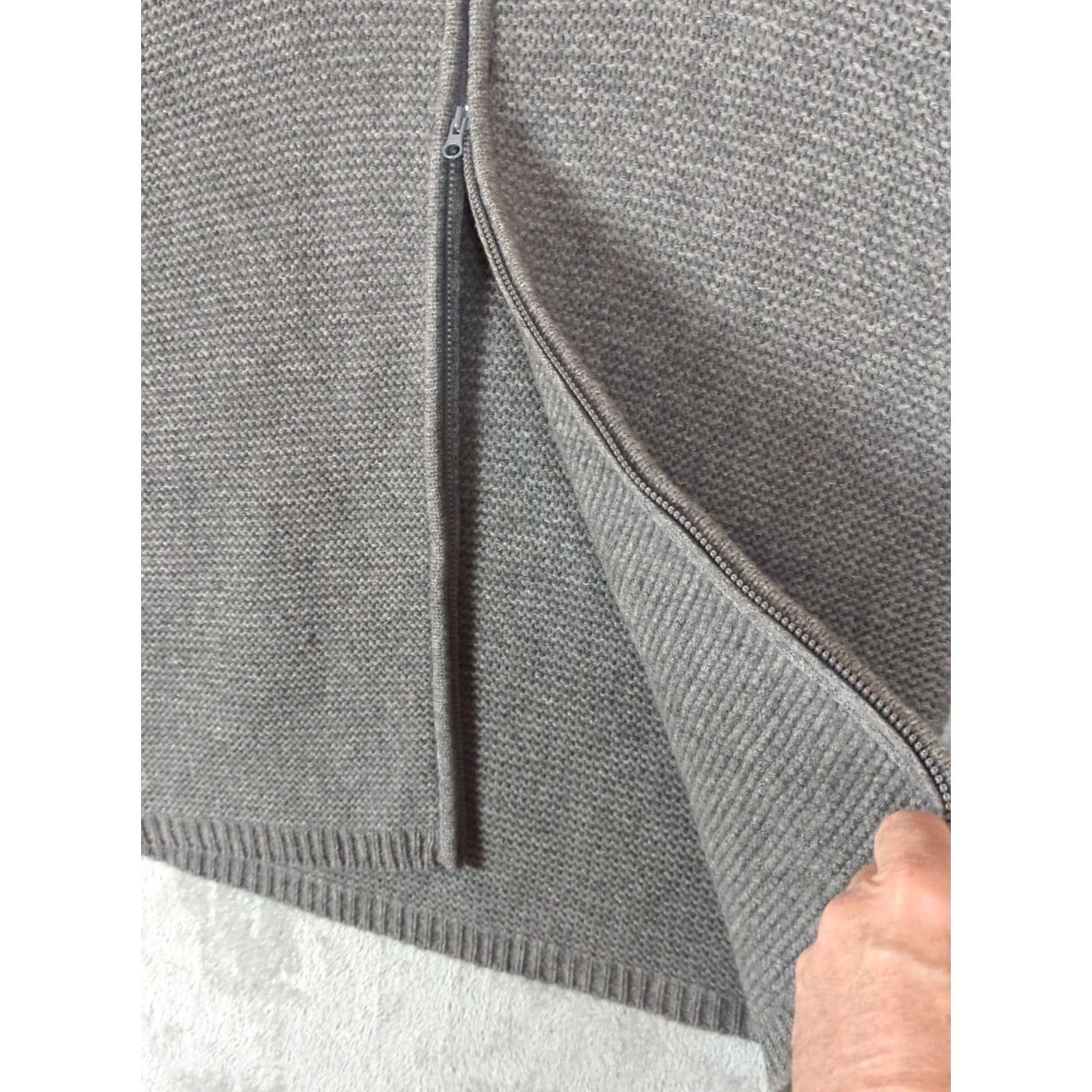 Gap VINTAGE Gap Cardigan Sweater Mens 2XL Gray Wool Knit Full Zip Mock Neck Long Sleeve Zipper Classic Grandpa Size US XXL / EU 58 / 5 - 5 Thumbnail