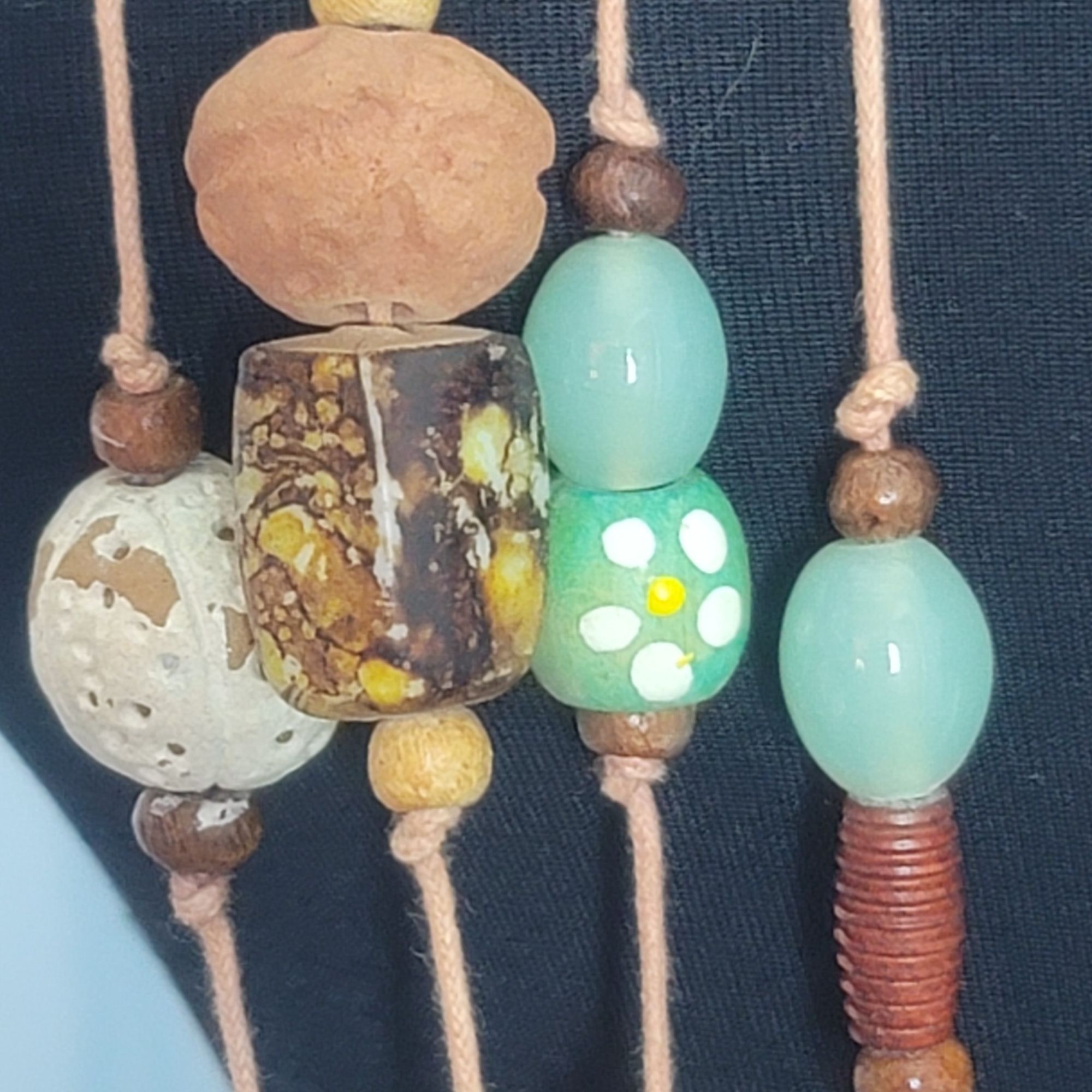 Chicos Chico's Vintage Beaded Necklace Wood Glass Beads Bohemian St Size ONE SIZE - 7 Thumbnail