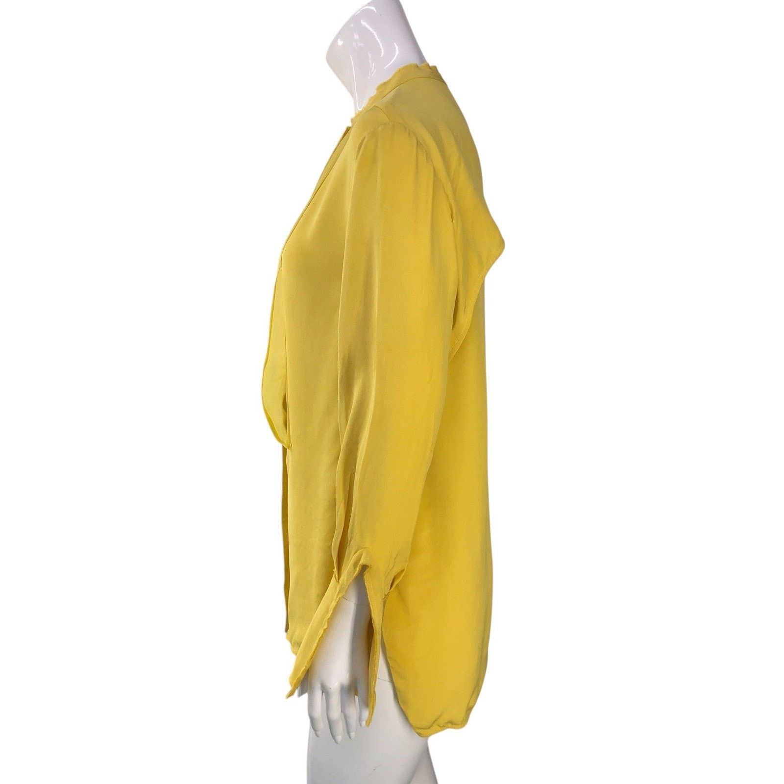 3.1 Phillip Lim 3.1 Phillip Lim Blouse 4 Yellow Silk Bib Front Mandarin Size S / US 4 / IT 40 - 5 Thumbnail