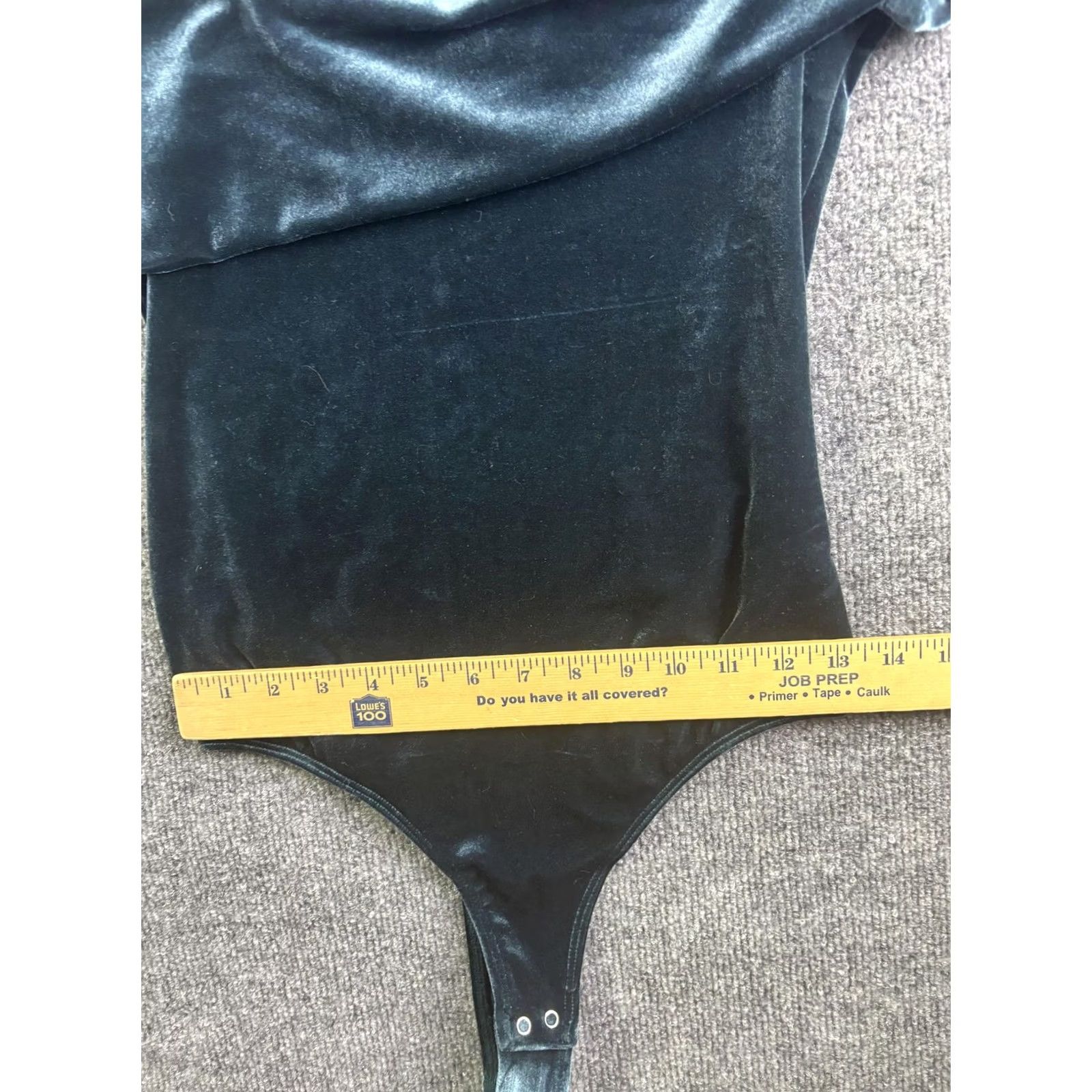 Agolde AGOLDE Bree Bodysuit Womens M Green Velvet One Shoulder Thong Snap Bodysuit Size M / US 6-8 / IT 42-44 - 3 Thumbnail