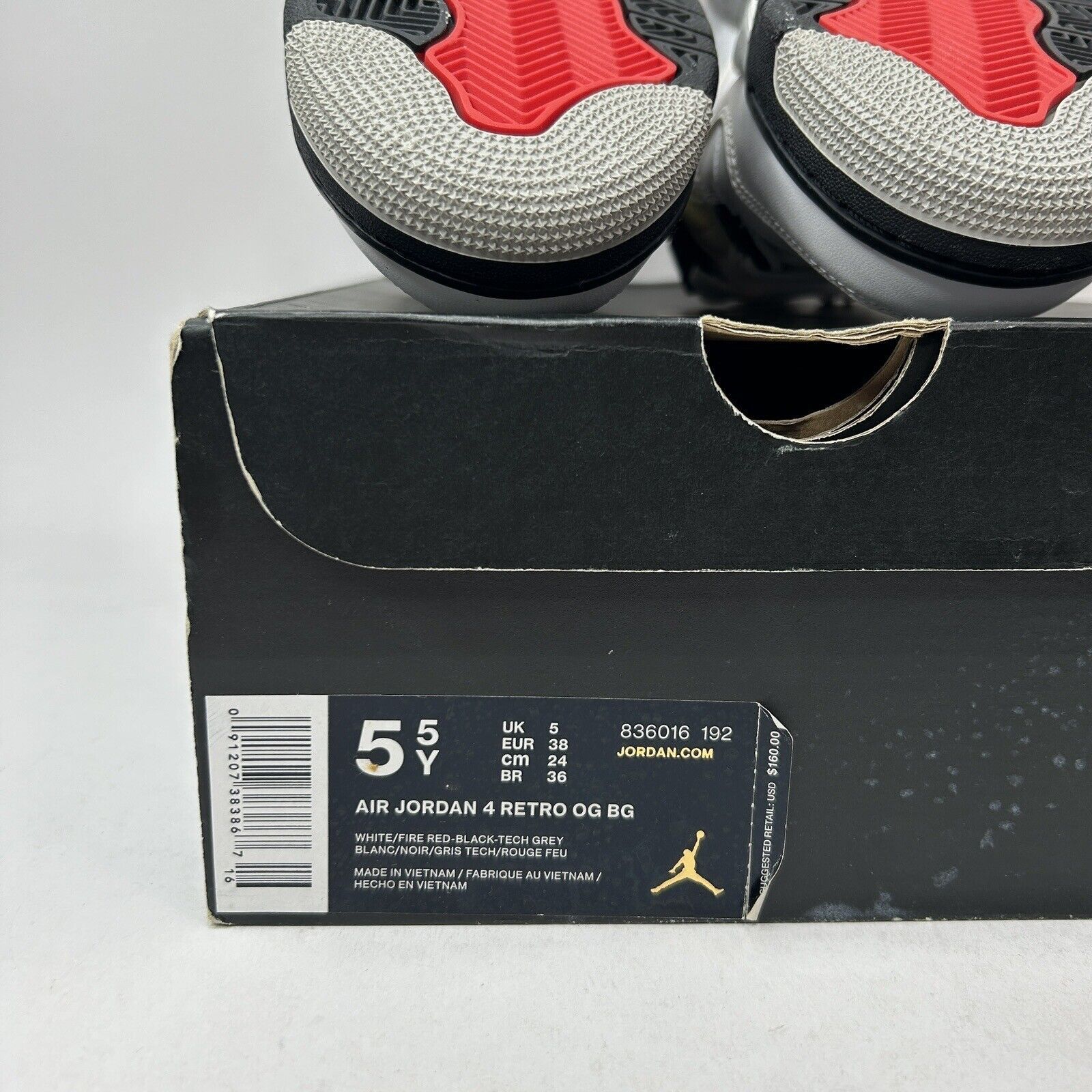 Jordan Brand Nike Air Jordan Retro 4 Retro BG “White Cement” 2016 Size US 7 / IT 37 - 6 Thumbnail