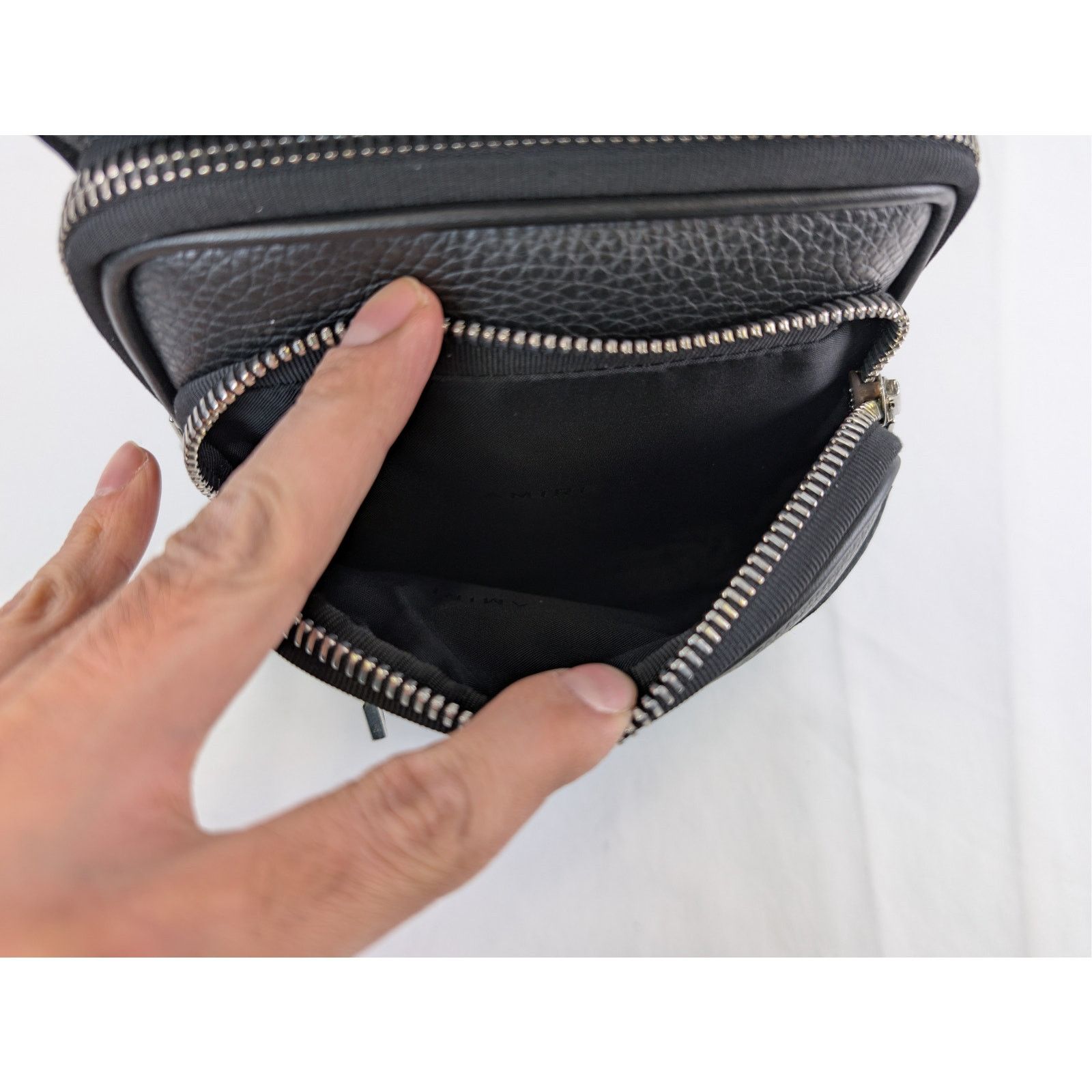 Amiri o1rshd1 Size: OS / Pebbled Napa Hip Pouch Bag in Black Size ONE SIZE - 15 Thumbnail