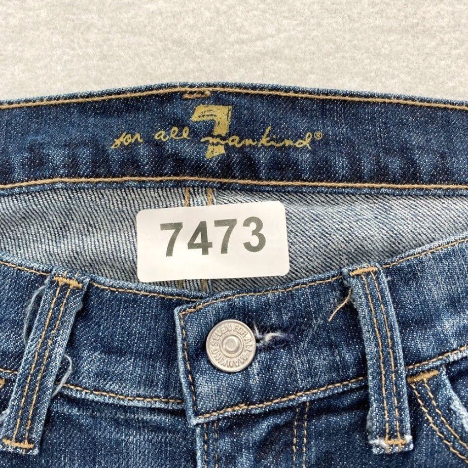 7 For All Mankind 7 For All Mankind Women's 28 Dark Wash Blue Stretch Denim Skinny Jeans Low Rise Size 28" / US 6 / IT 42 - 4 Thumbnail