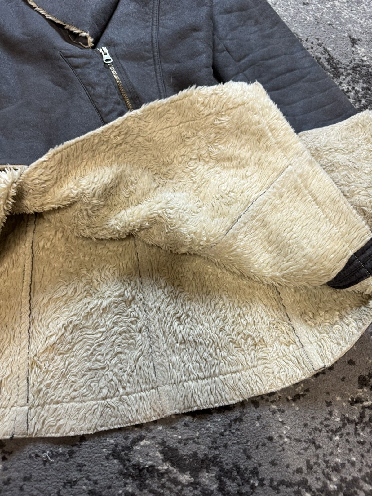 If Six Was Nine × Japanese Brand × Vintage Vintage Y2K Fur Sheepskin Coat Owens Style Asymmetrical Sued Size US M / EU 48-50 / 2 - 8 Thumbnail