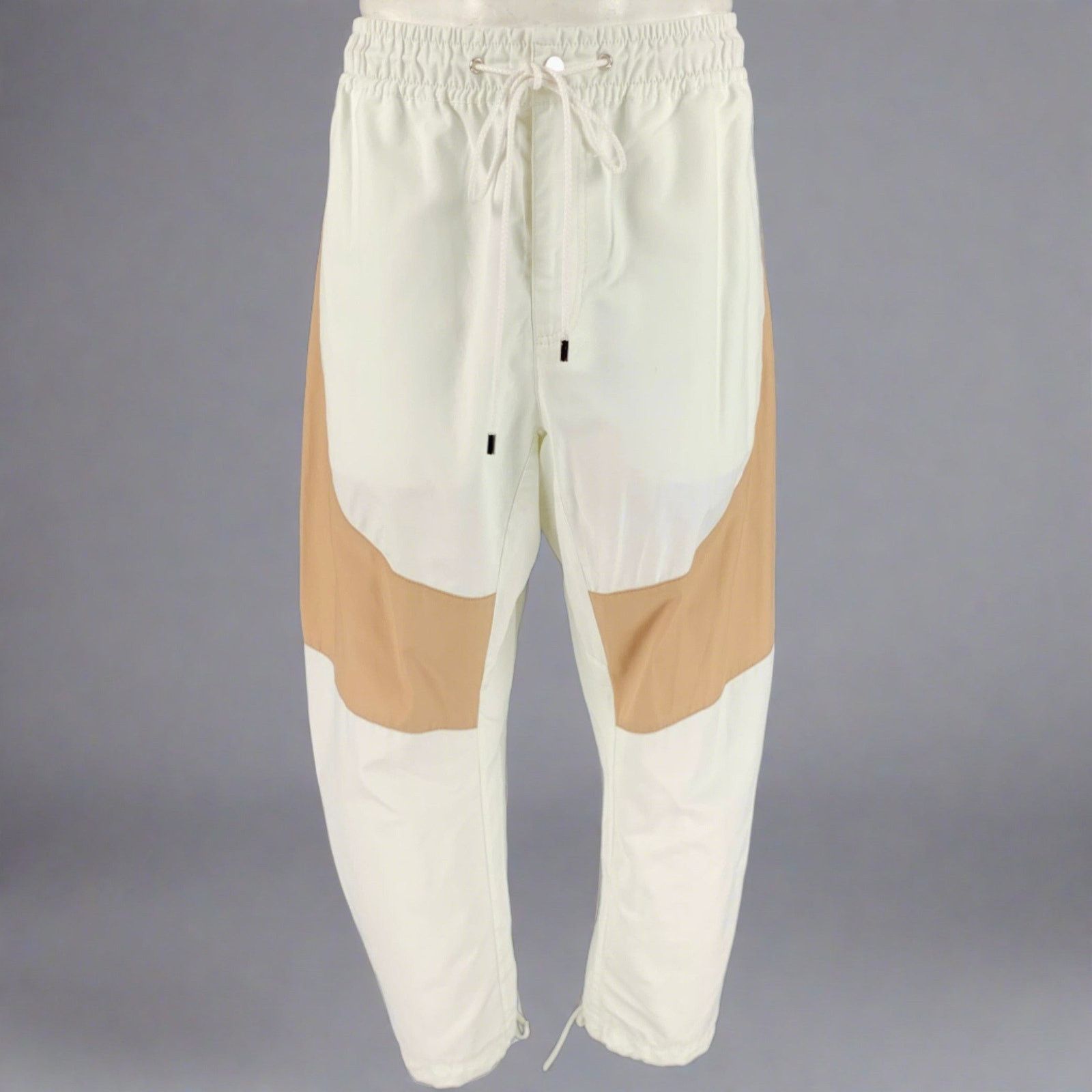 Prabal Gurung PRABAL GURUNG White Beige Two Toned Cotton Casual Pants Size US 34 / EU 50 - 1 Thumbnail