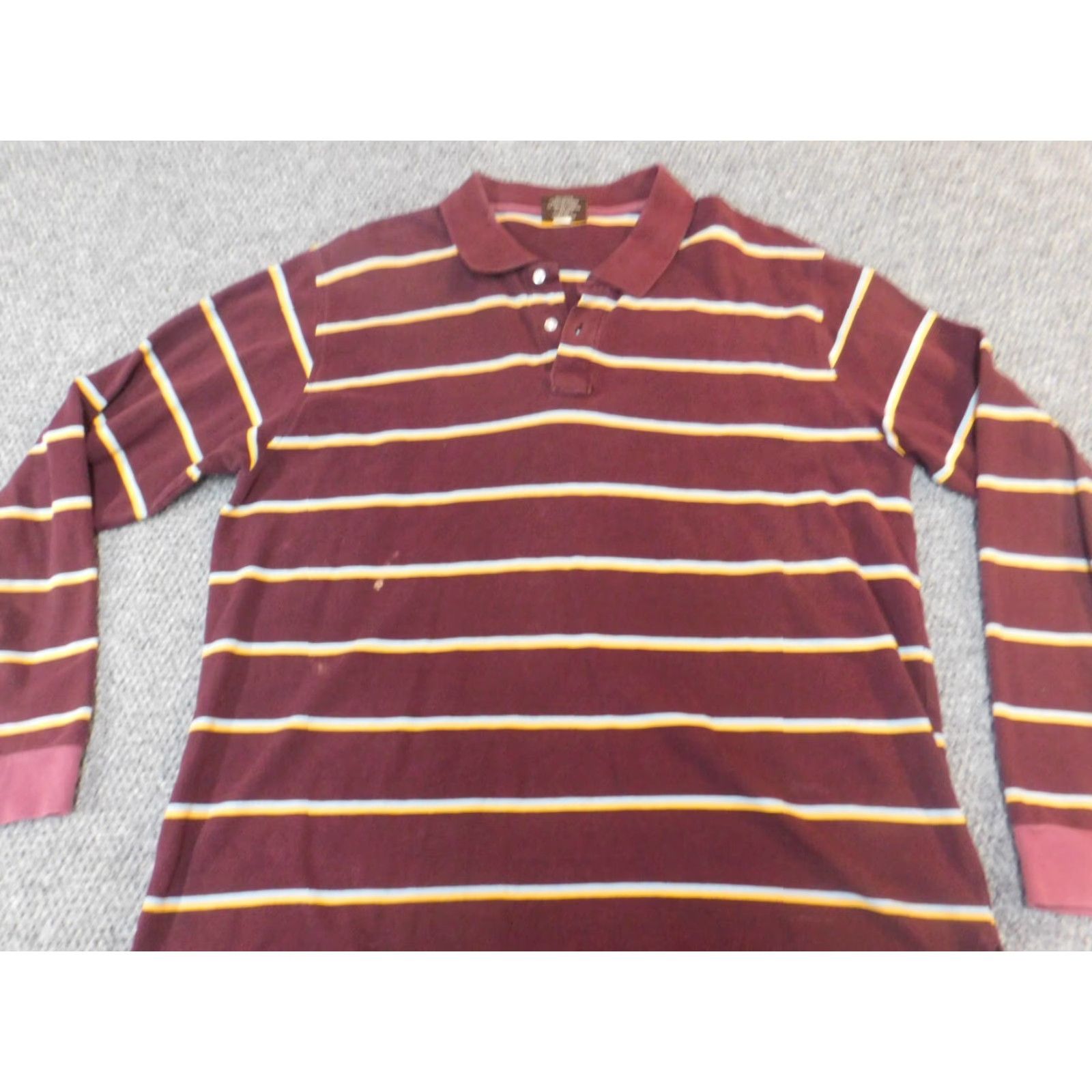 Vintage Steve & Barry's Mens Shirt Polo XL Red Striped Long Sleeve Classic Knit Blended Fabric Logo Button Closure Size US XL / EU 56 / 4 - 2 Thumbnail