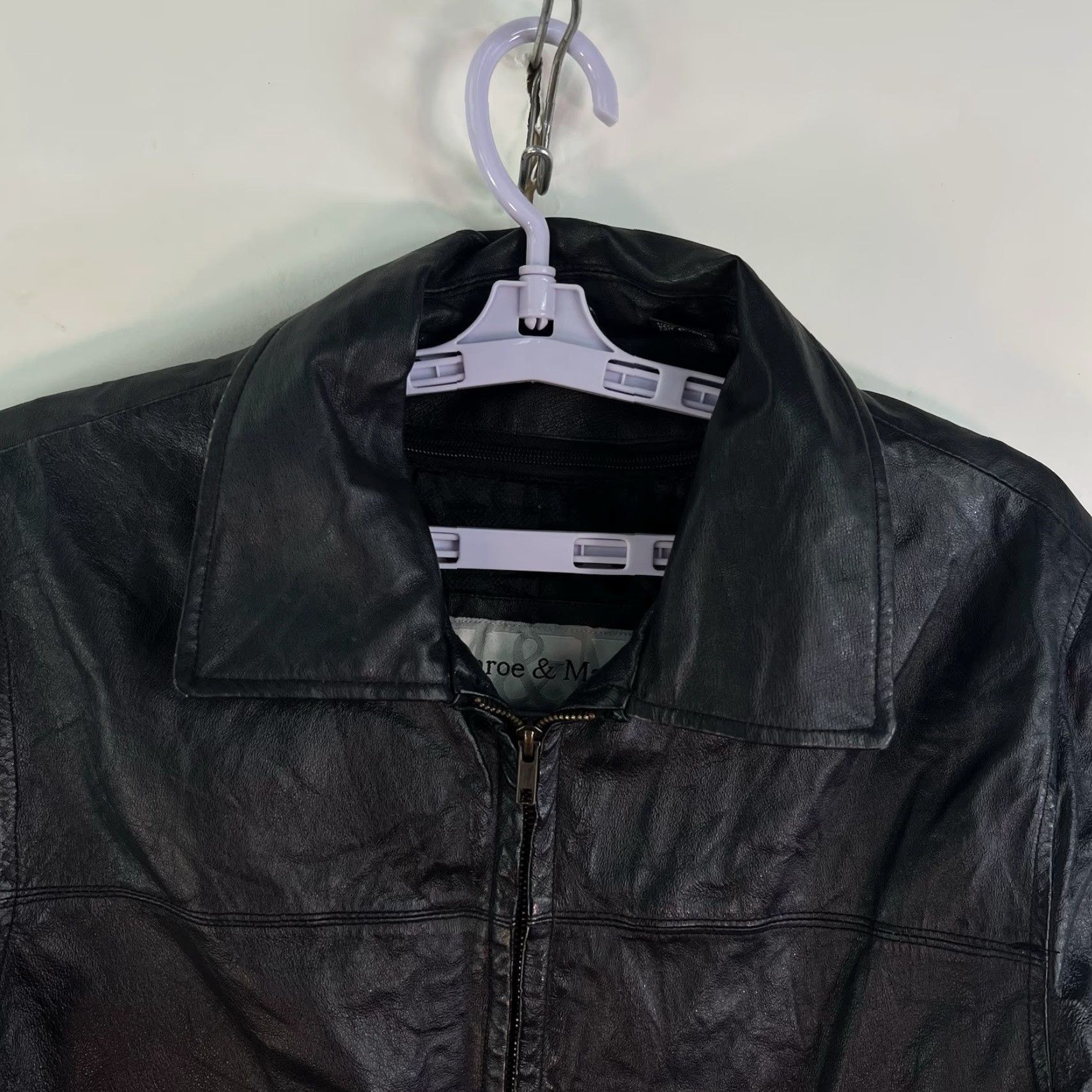 Vintage Monroe & Main Leather Removable Liner Jacket Mens M Black Size US M / EU 48-50 / 2 - 3 Thumbnail
