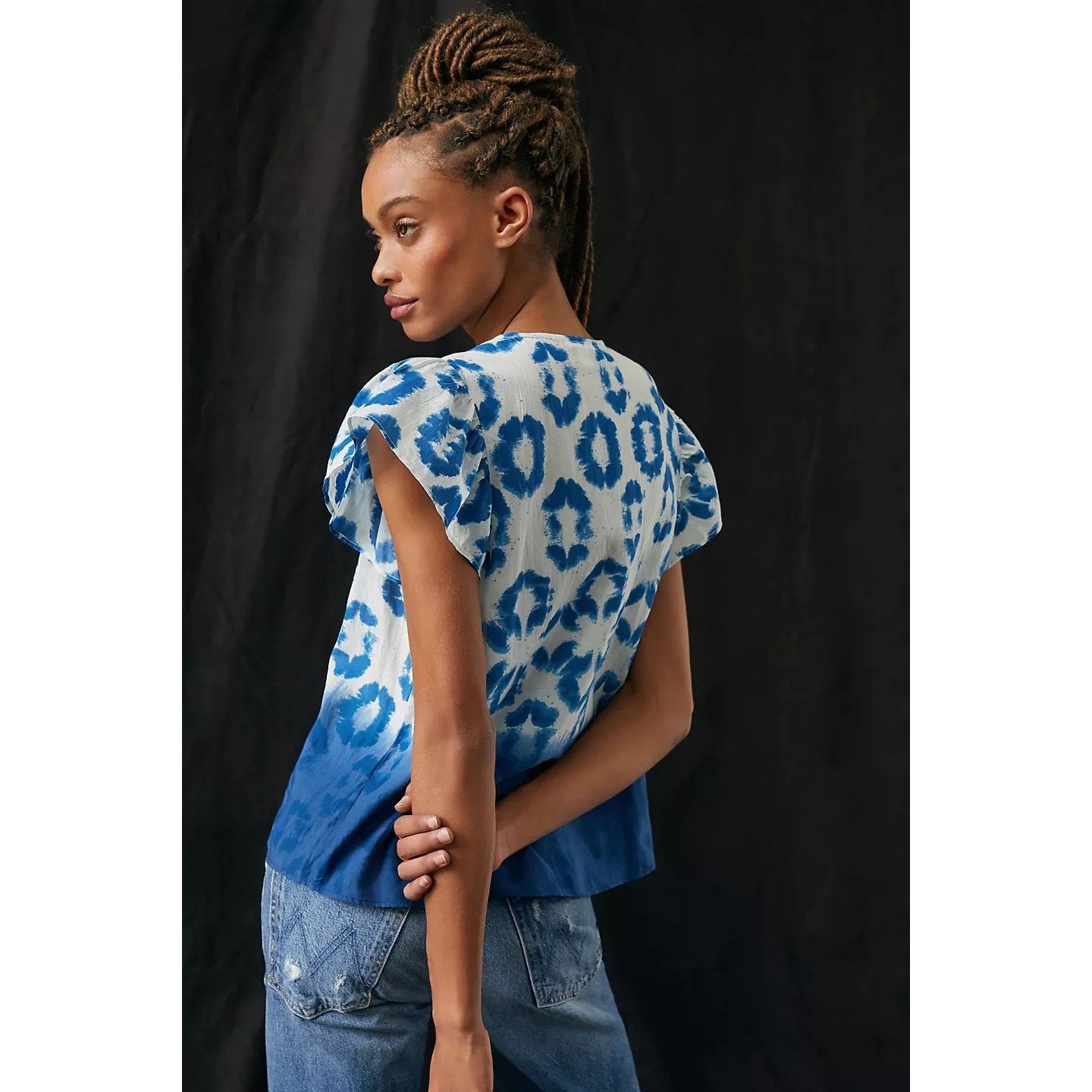 Anthropologie New Anthropologie Othilia Tie-Neck Blouse $148 SMALL Blue Size S / US 4 / IT 40 - 3 Thumbnail