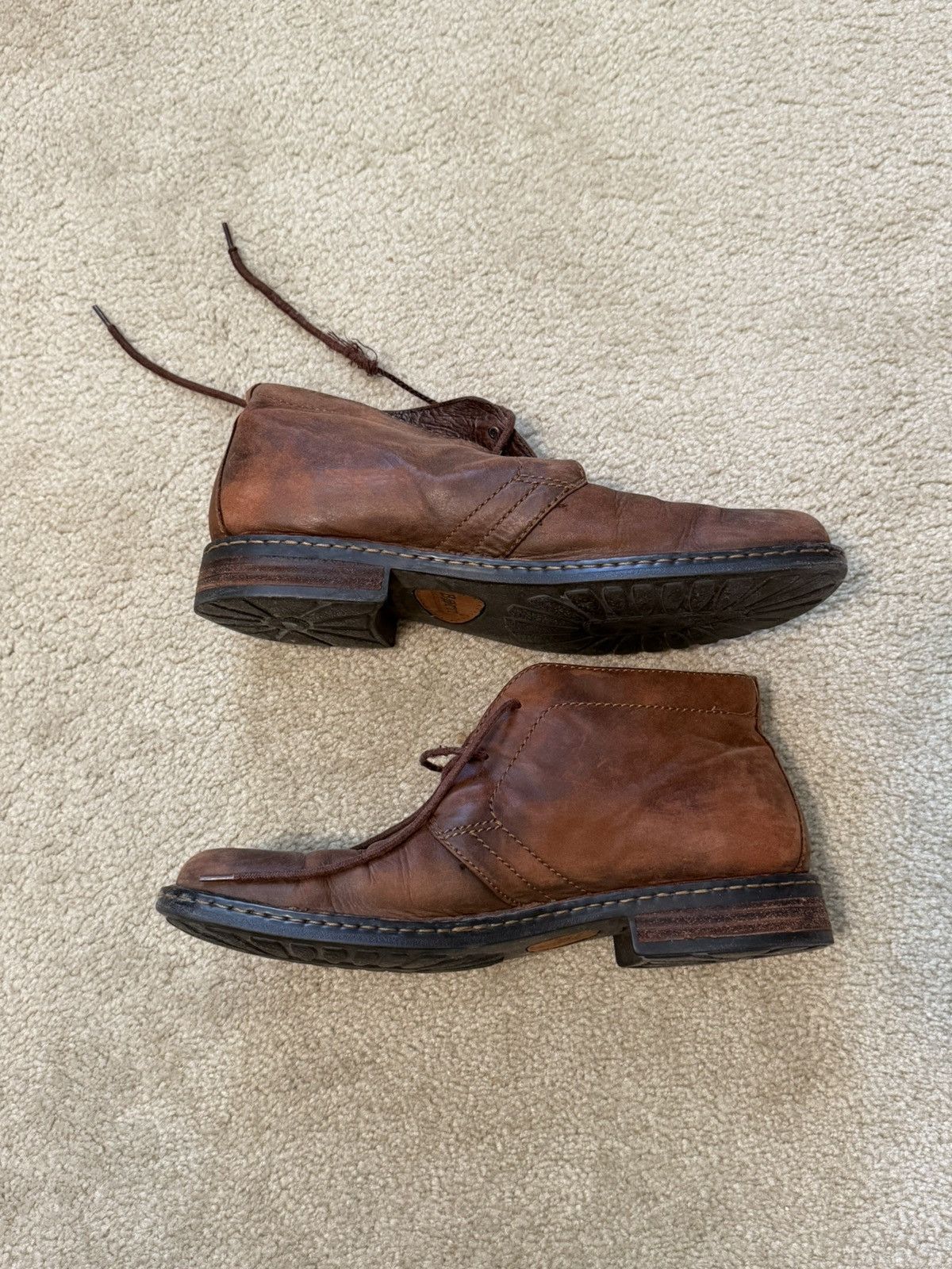 Born Born Mens Brown Leather Harrison M9431 Chukka Ankle Boots Size US 12 / EU 45 - 2 Thumbnail
