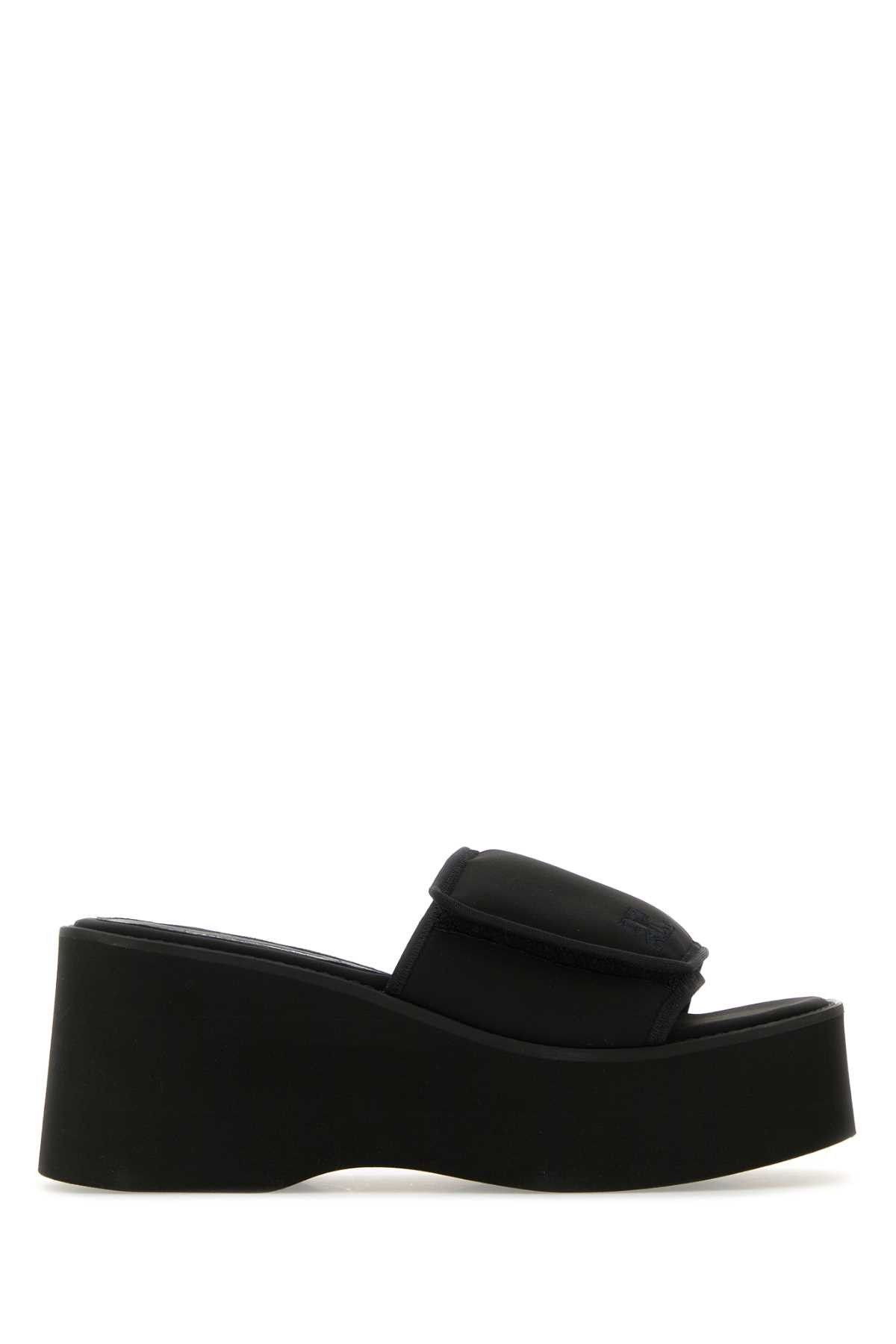 image of Courreges Black Stretch Polyester Blend Scusa Wave Slippers, Women's (Size 8)