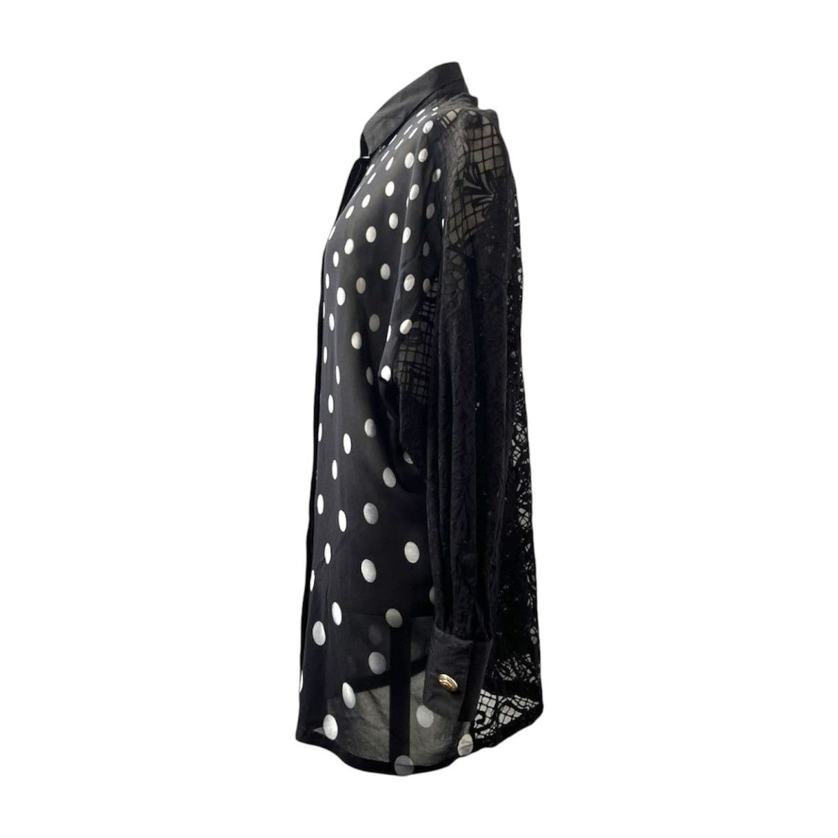 Versace × Vintage Vintage Gianni Versace Polka Dot Lace Tunic Shirt Size S / US 4 / IT 40 - 3 Thumbnail