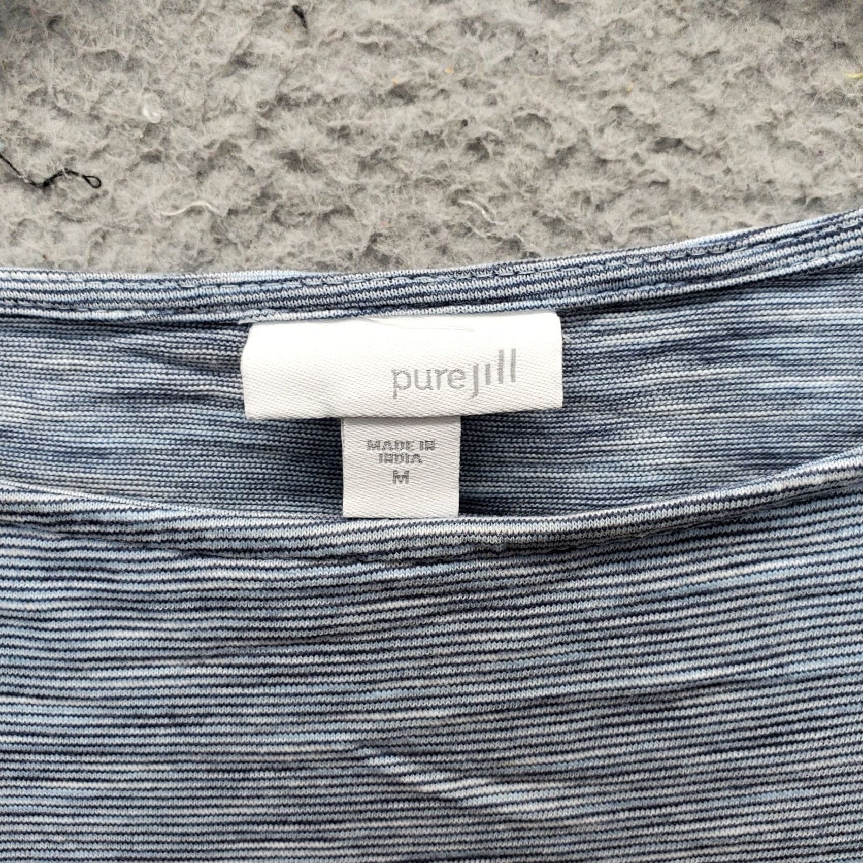 J. Jill J. Jill Shirt Womens M Pinstripe Cotton Long Sleeve Round Neck Size M / US 6-8 / IT 42-44 - 3 Thumbnail
