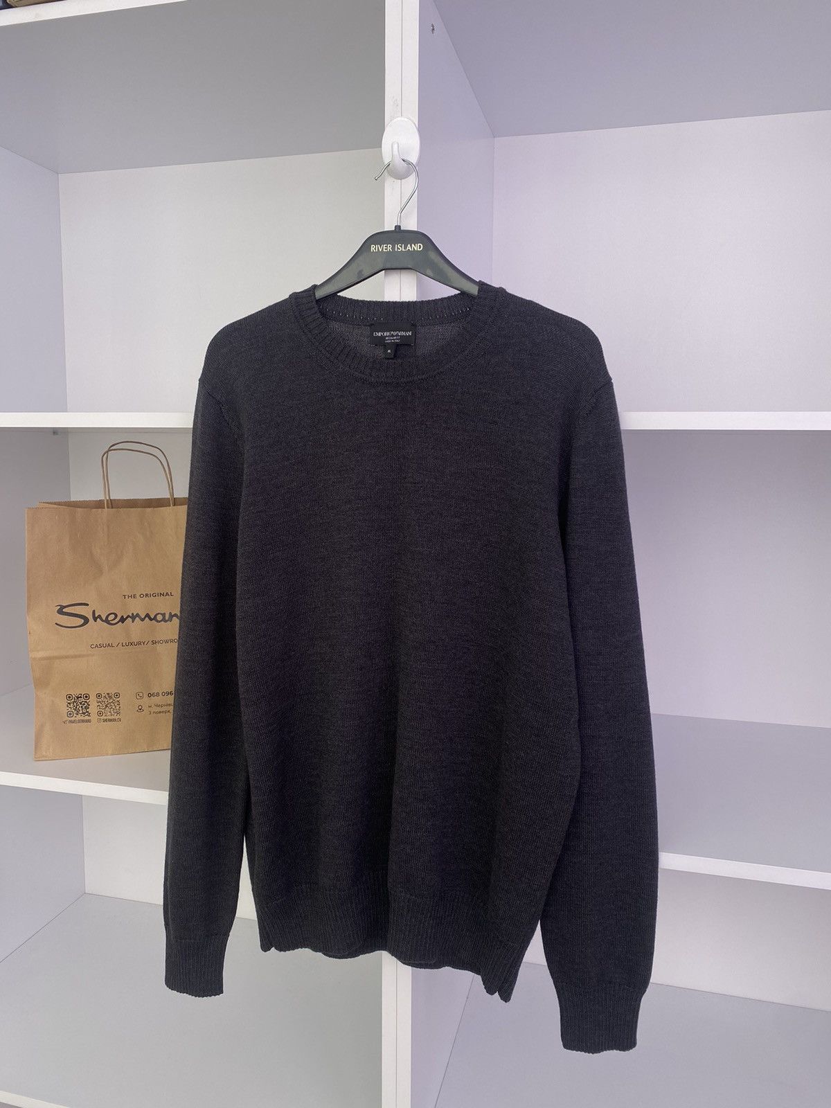 Designer × Emporio Armani × Vintage Vintage Emporio Armani Luxury Sweater Size US XL / EU 56 / 4 - 4 Thumbnail