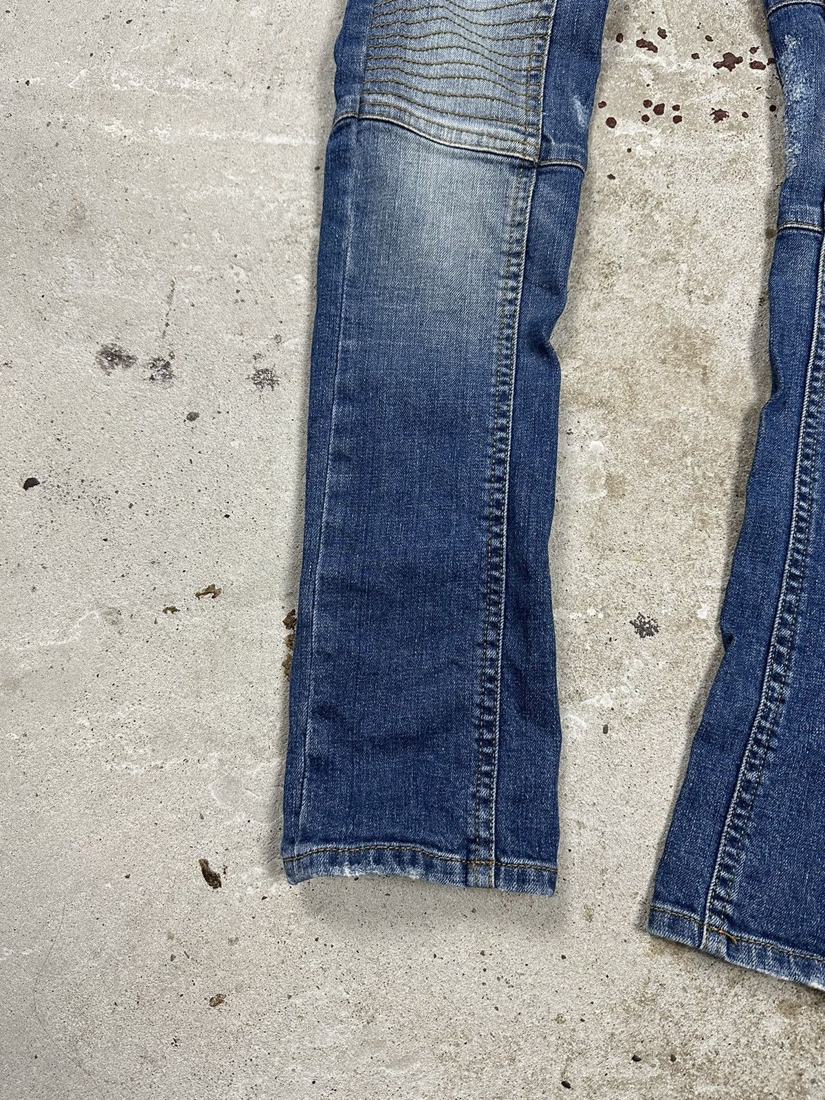 Designer × Japanese Brand By Marlene Birger Denim Biker Moto Jeans Pants Size US 29 - 3 Thumbnail