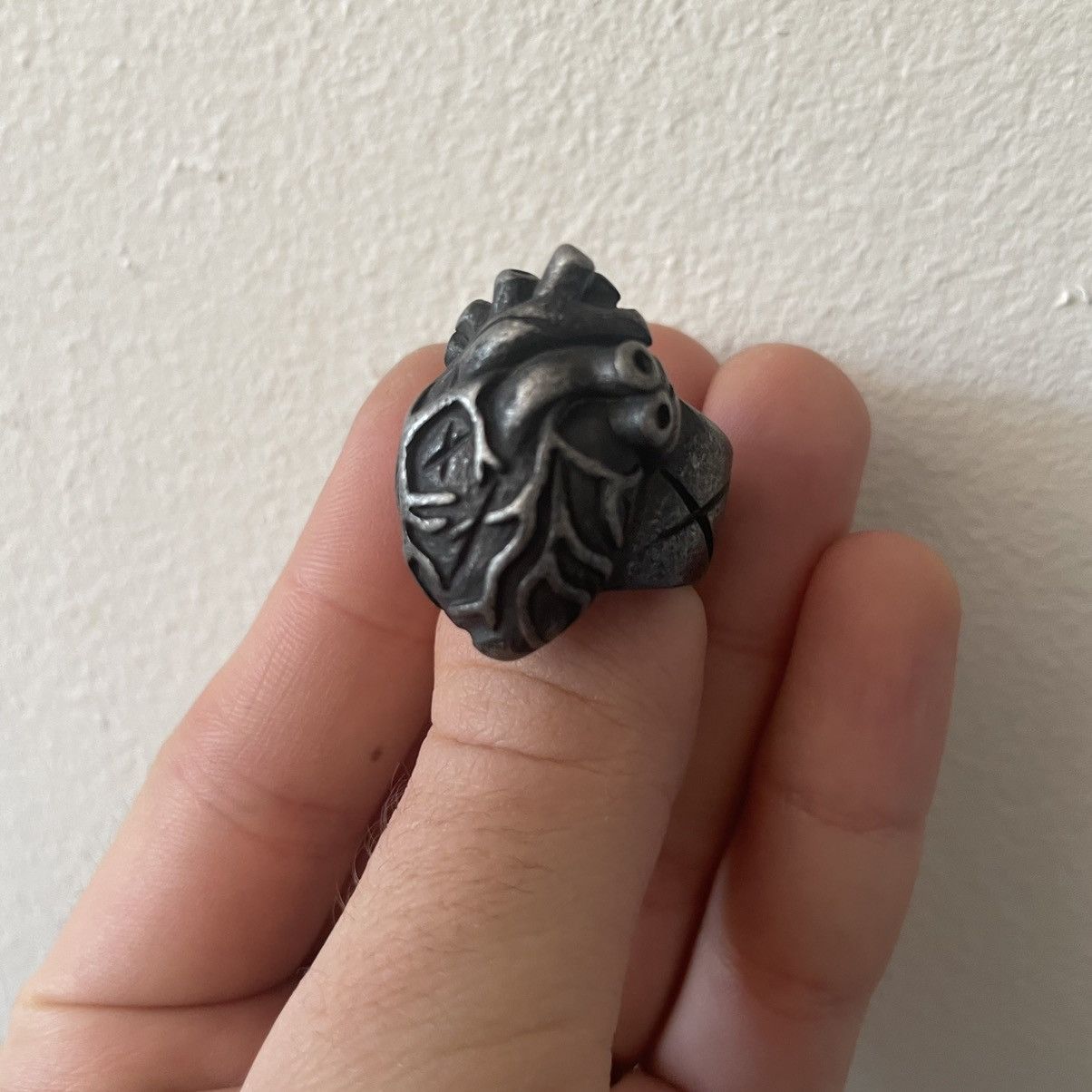 Jewelry × Vintage Anatomical Heart Statement Biker Ring Size ONE SIZE - 3 Thumbnail