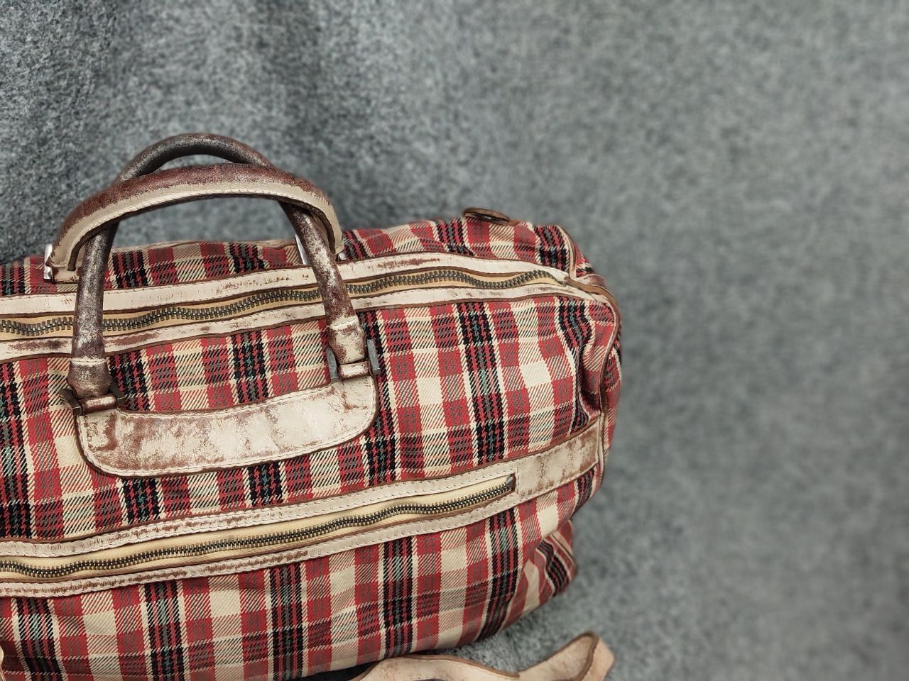 numero 10 Numero 10 Design Monzeglio tartan travel Canvas Leather Bag Size ONE SIZE - 4 Thumbnail