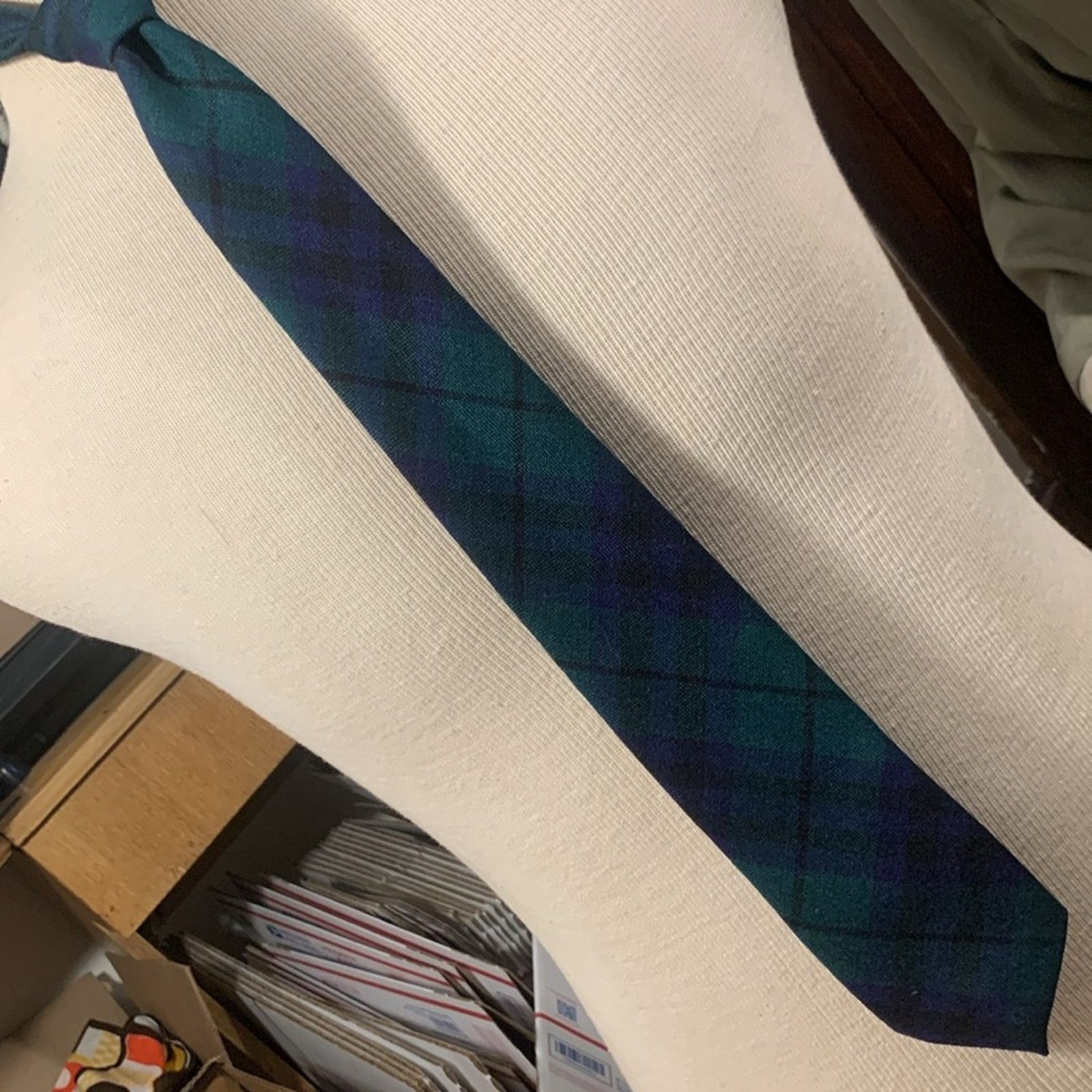 Vintage Scotland vintage wool necktie tartan plaid Marshall clan Size ONE SIZE - 5 Thumbnail