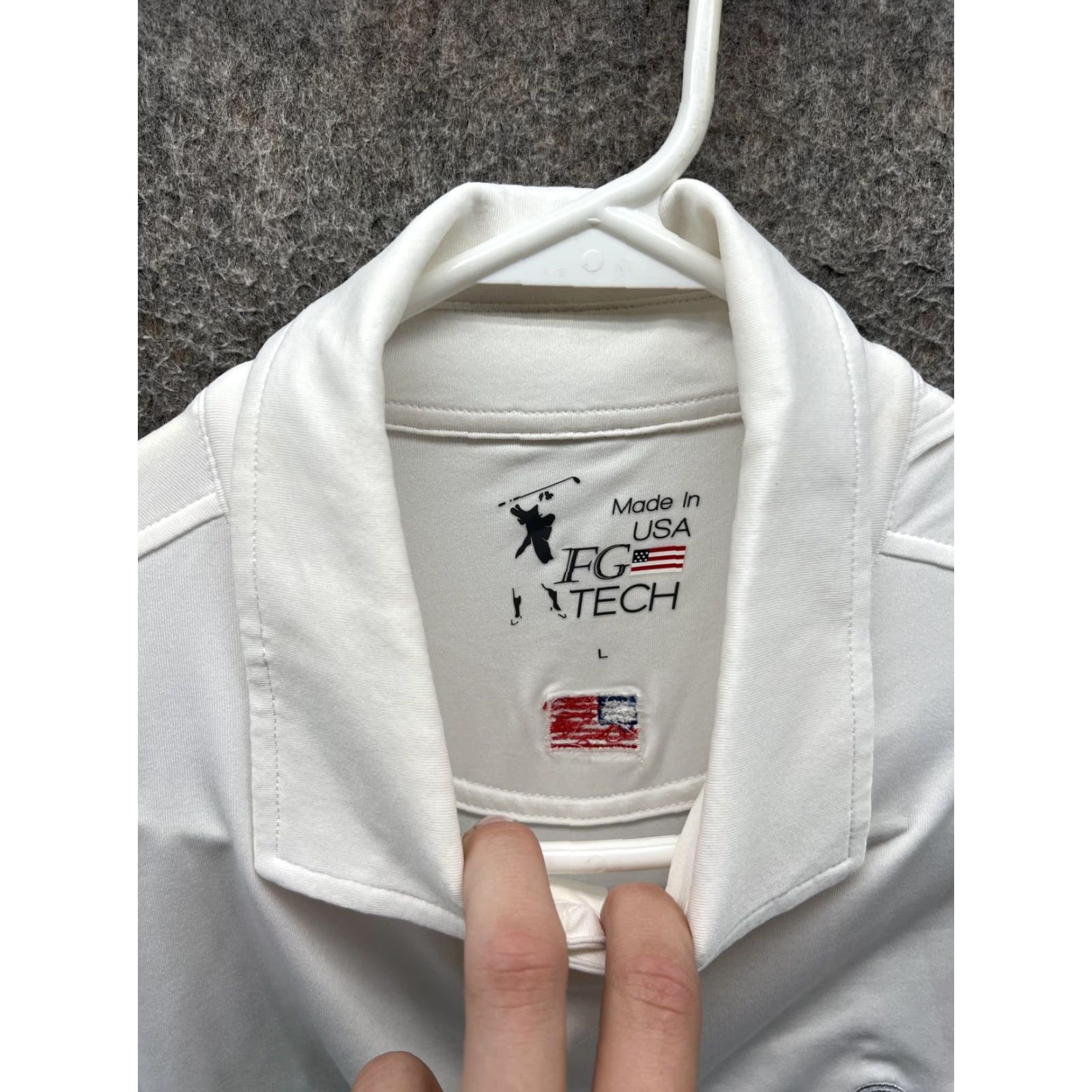 Vintage FG Tech Golf Polo Shirt Mens Large White Short Sleeve Adios Logo Made In USA Size US L / EU 52-54 / 3 - 2 Thumbnail