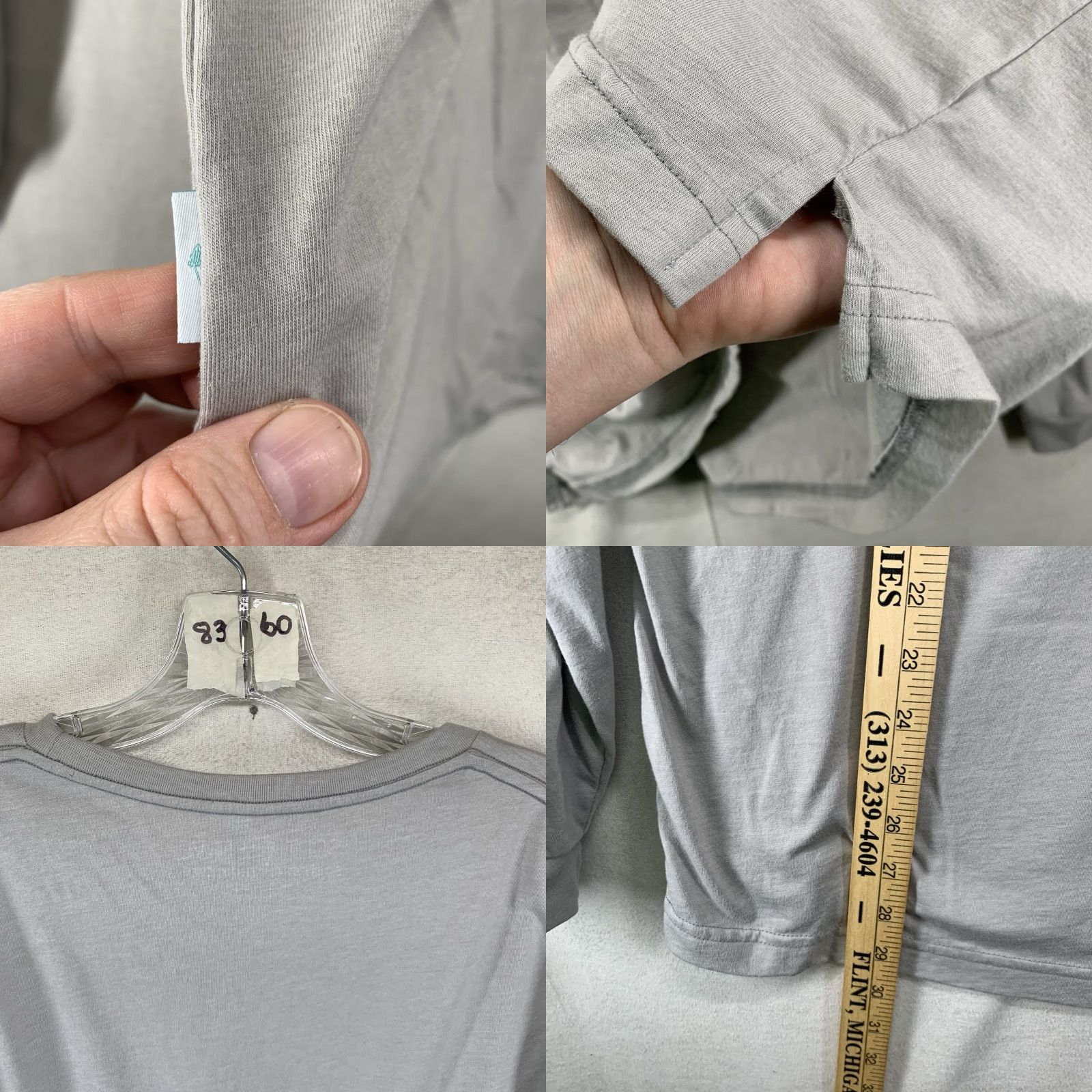 Vintage Soft Serve Gray Long Sleeve T-Shirt XL Organic Cotton Casual Top Womens Size XL / US 12-14 / IT 48-50 - 8 Thumbnail