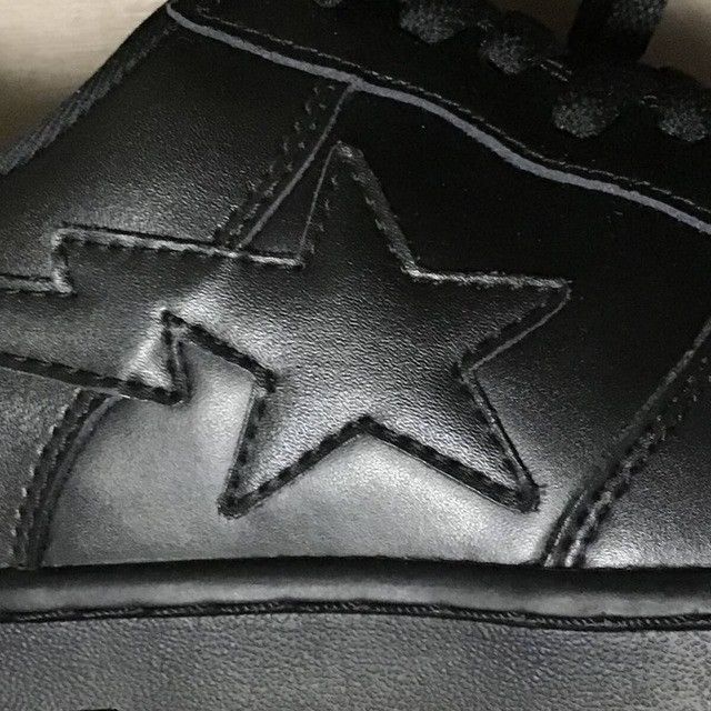 Bape Black Leather BAPE STA sneakers a bathing ape shoes Size US 9 / EU 42 - 7 Thumbnail