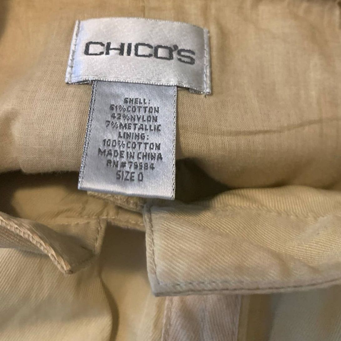Chicos Chico's beige long sleeves buttoned summer jacket size small Size S / US 4 / IT 40 - 3 Thumbnail