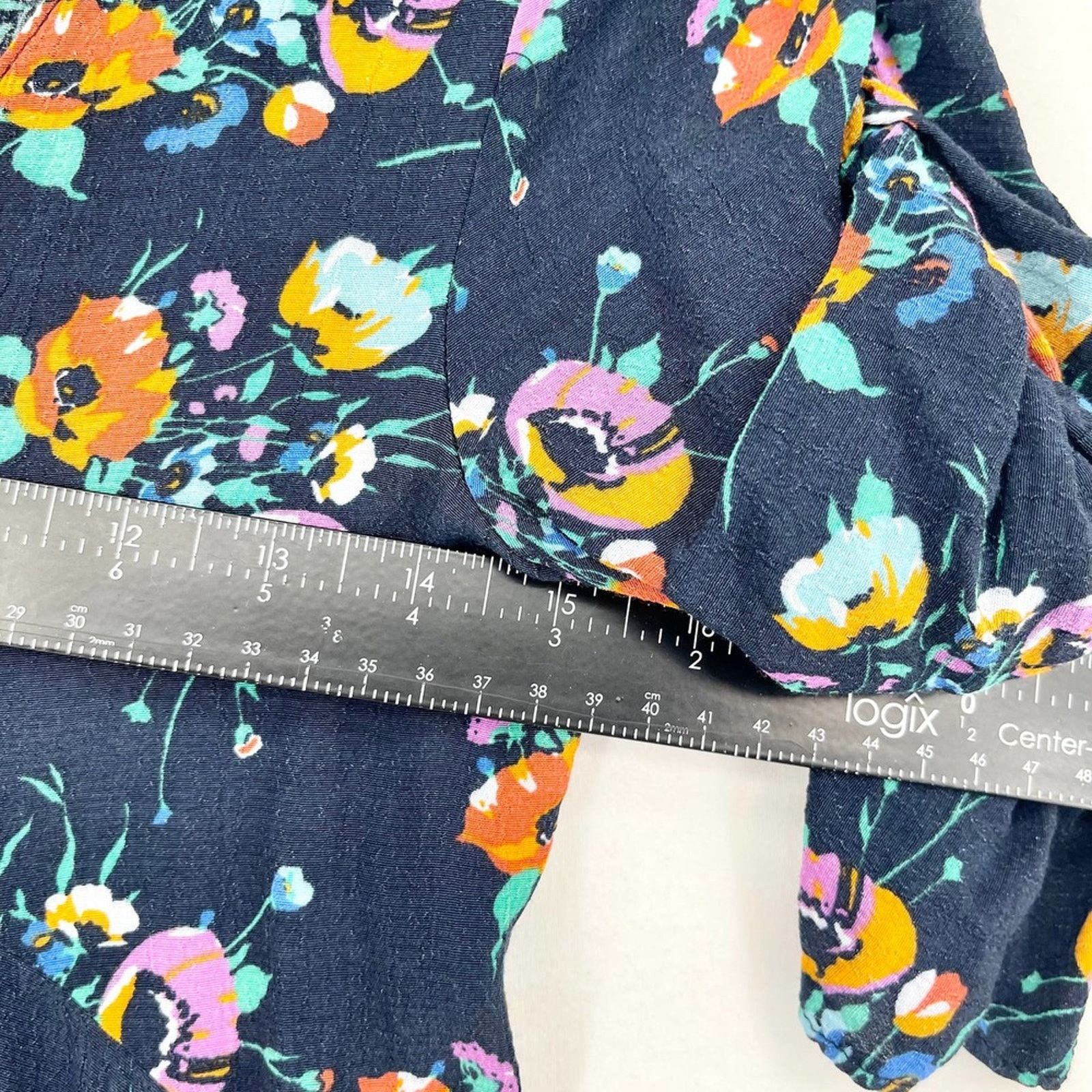 Zara Zara Trafaluc Collection Floral V-Neck Ruched Blouse Size XS Size XS / US 0-2 / IT 36-38 - 5 Thumbnail