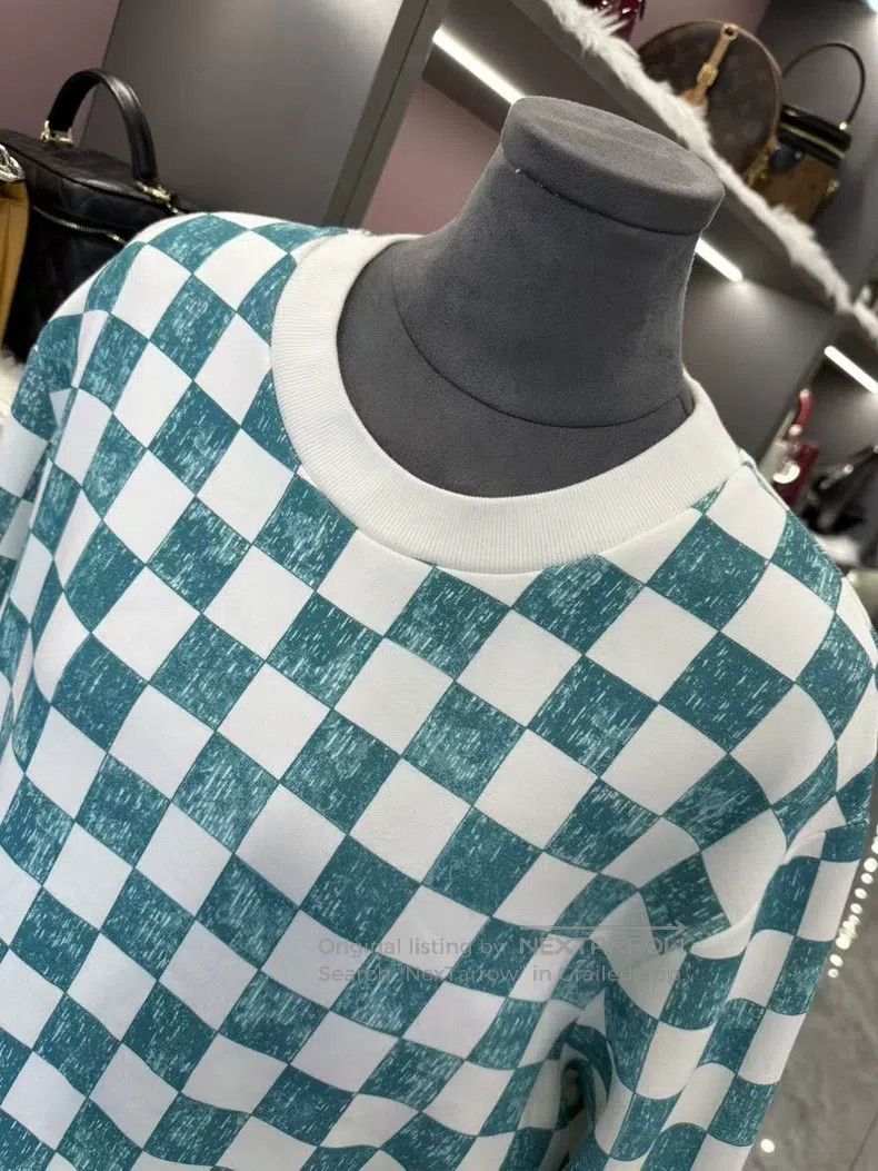 Louis Vuitton Louis Vuitton White and green checkerboard fleece sweatshi Size US L / EU 52-54 / 3 - 5 Thumbnail