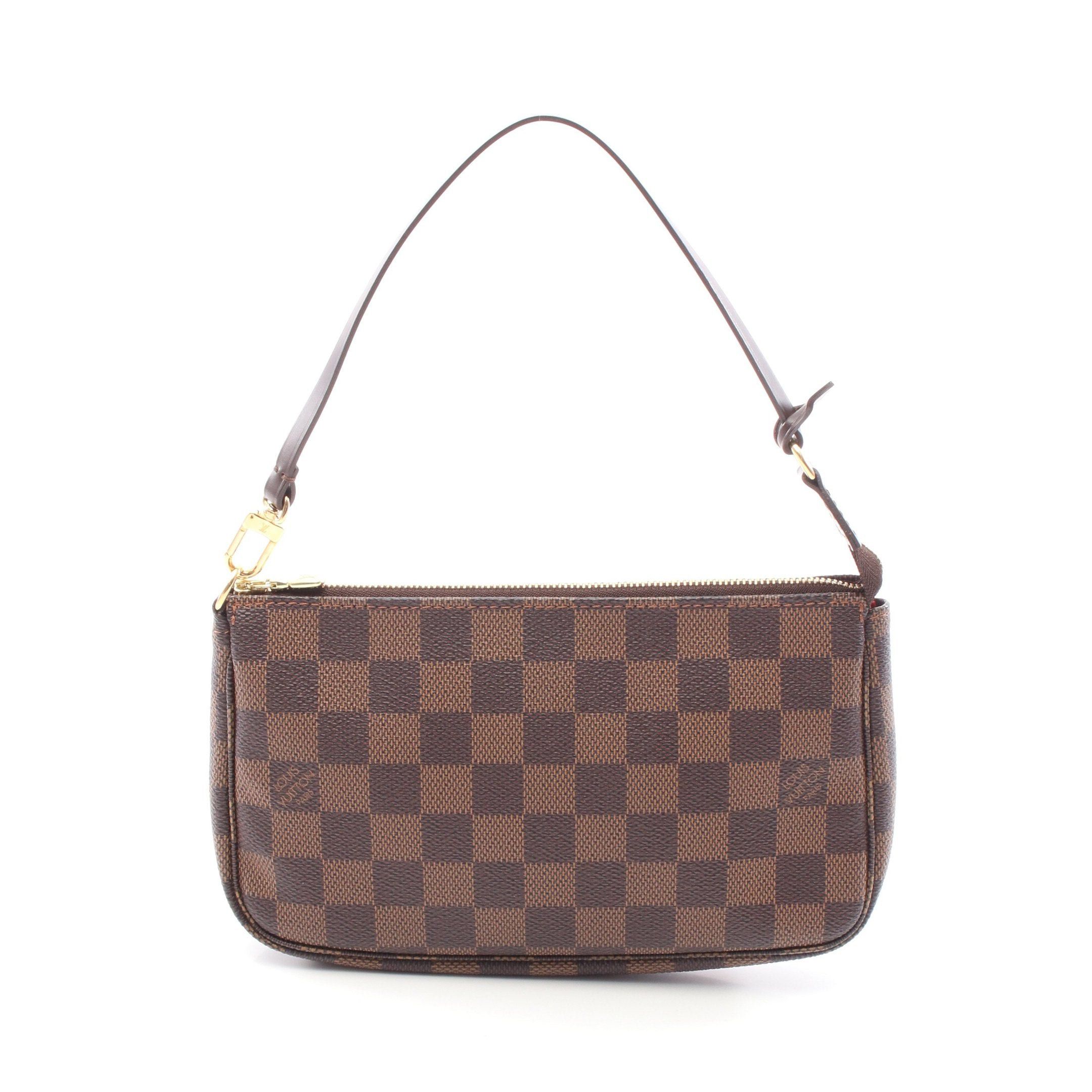 Louis Vuitton Louis Vuitton Pochette Accessoires Damier Ebene Handbag Leather Brown Size ONE SIZE - 1 Thumbnail