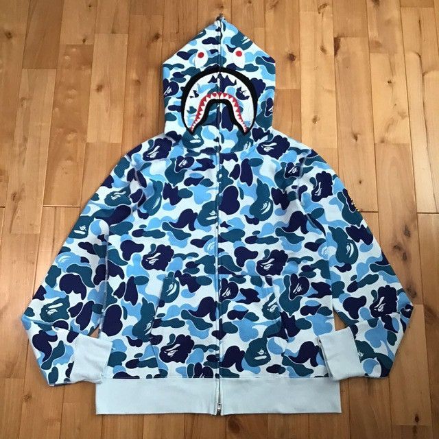 Bape BAPE ABC camo Blue shark full zip hoodie a bathing ape Size US L / EU 52-54 / 3 - 1 Thumbnail