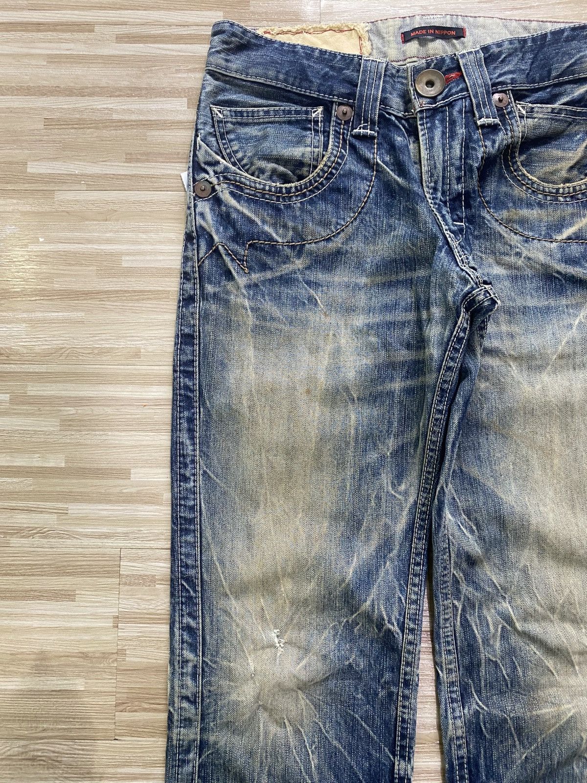 Japanese Brand 💥INSANE DISTRESSED BLUE WAY JEANS💥 Size US 29 - 3 Thumbnail