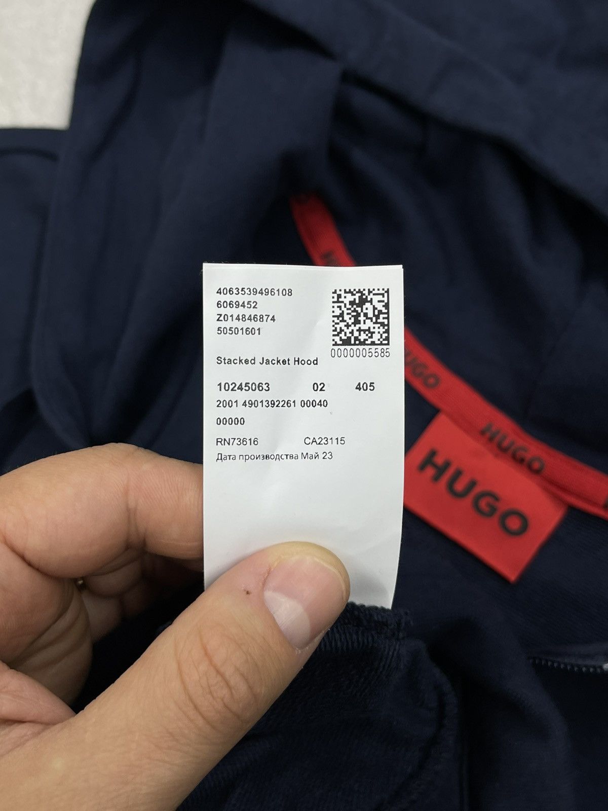 Hugo Boss Mens Hugo Boss Navy Zip Hoodie Big Logo Size US M / EU 48-50 / 2 - 7 Thumbnail