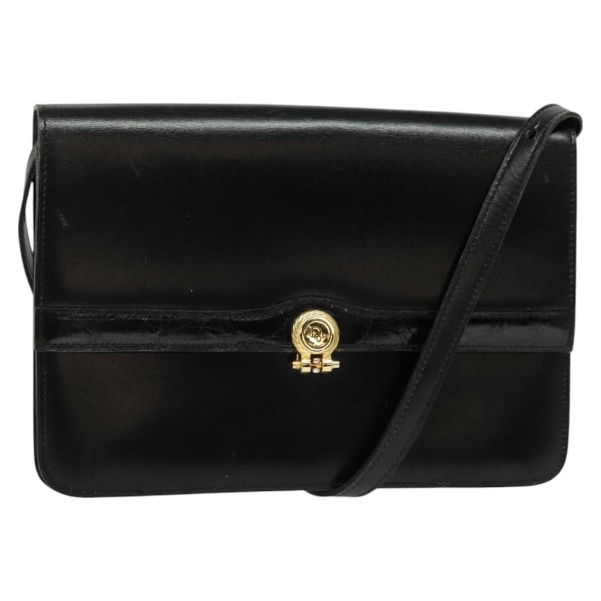 Dior DIOR Shoulder Bag Leather Black Gold Size ONE SIZE - 1 Thumbnail