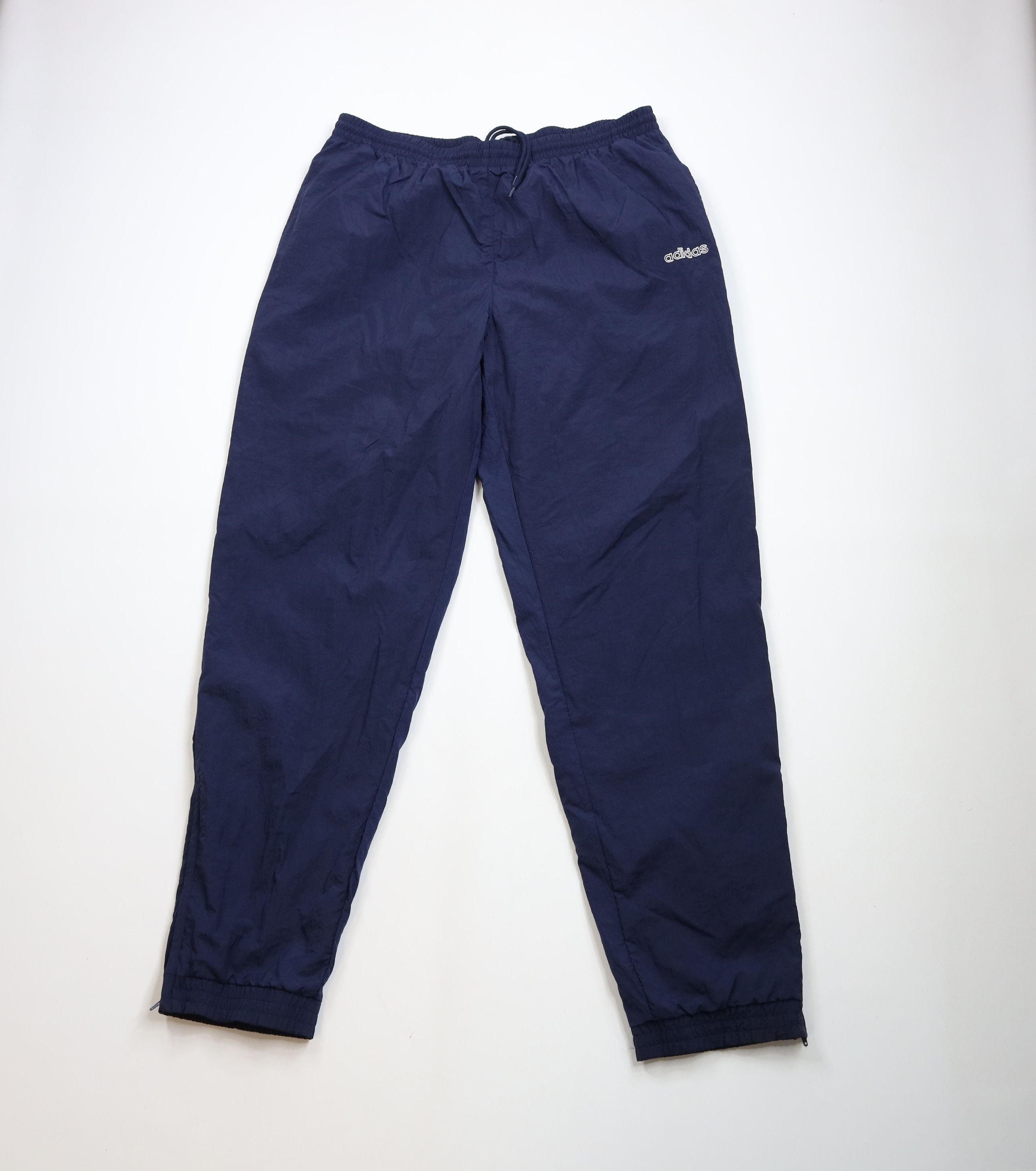 Adidas × Vintage Vintage 90s Adidas Lined Windbreaker Joggers Pants Navy Blue Size US 38 / EU 54 - 1 Thumbnail