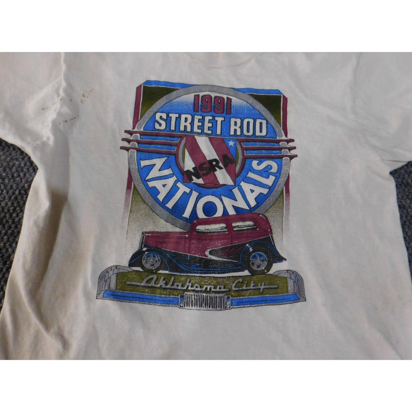 Fruit Of The Loom VINTAGE 1991 Street Rod Nationals Shirt Mens Large Oklahoma City NSRA Made USA Shirt Size US L / EU 52-54 / 3 - 7 Thumbnail