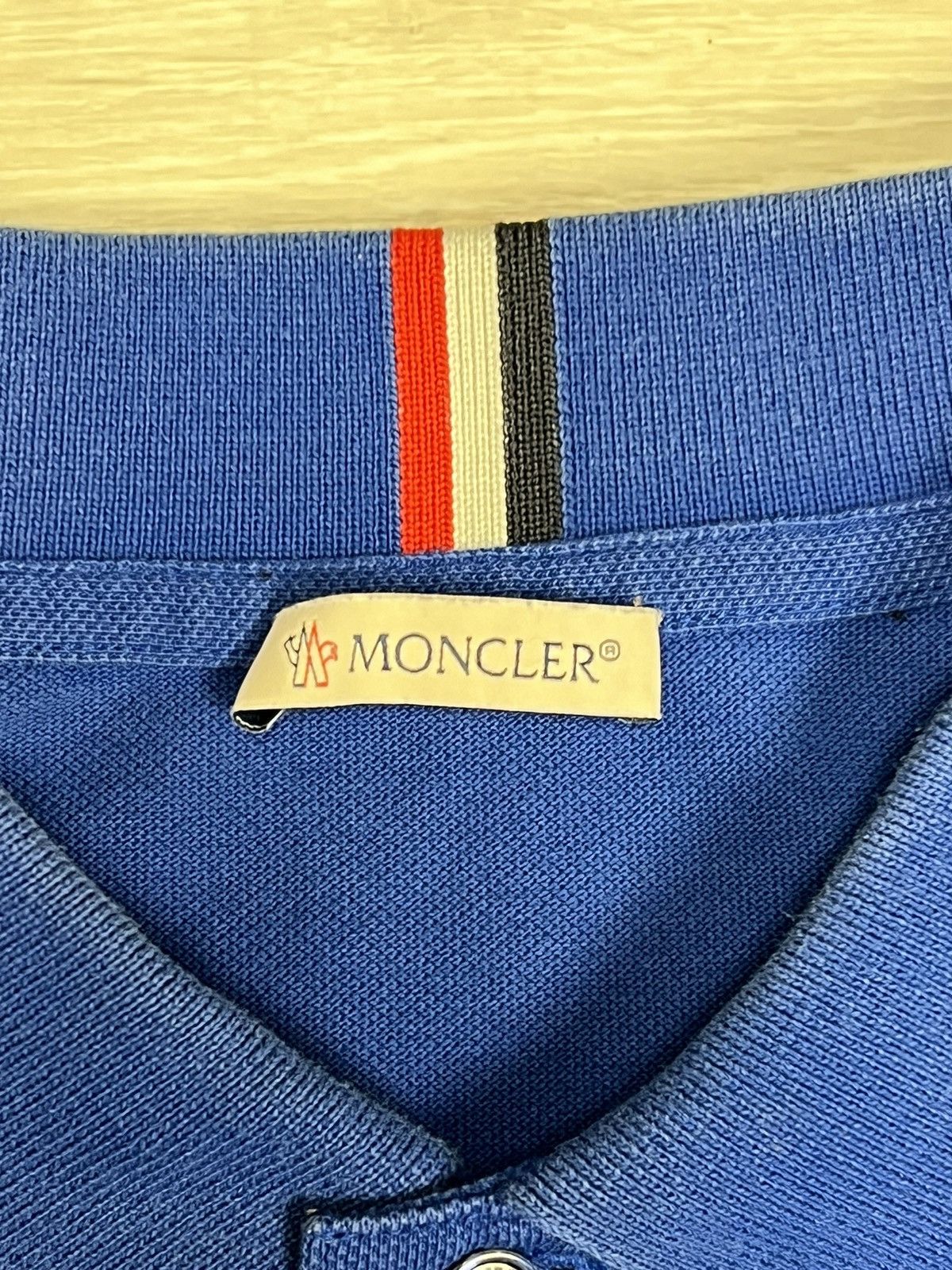 Moncler MONCLER Polo Shirt Cotton Blue Short Sleeve Logo Patch Size US L / EU 52-54 / 3 - 6 Thumbnail