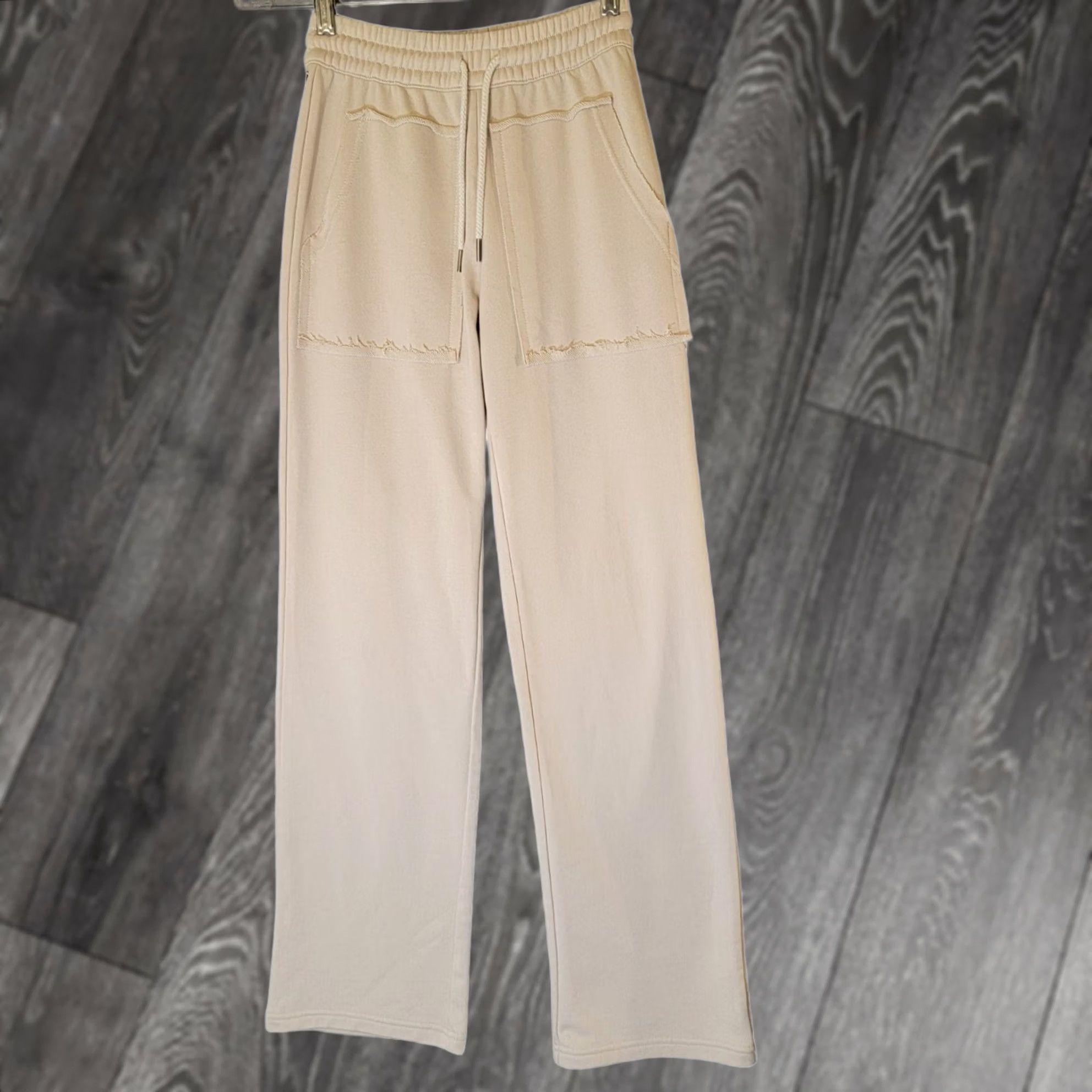 Rusty Rusty Womens XS Lounge Pants Straight Leg Beige Pull On Pop Front Pockets Solid Beach Casual Pants Womens XS Size 26" / US 2 / IT 38 - 1 Thumbnail