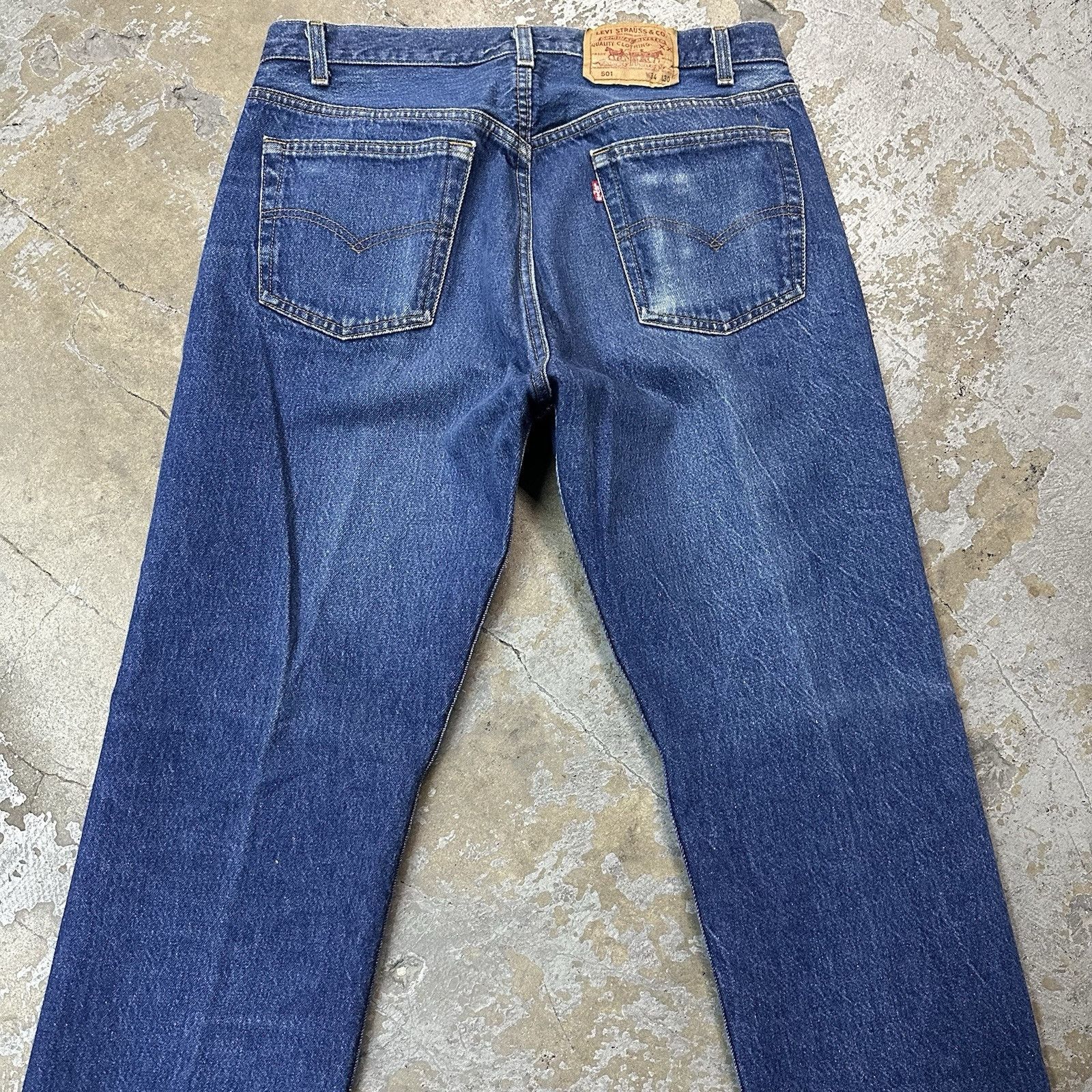 Levi's × Vintage Vintage 80s Levi’s 501 Straight Dark Wash Denim Jeans 34x30 Size US 34 / EU 50 - 5 Thumbnail