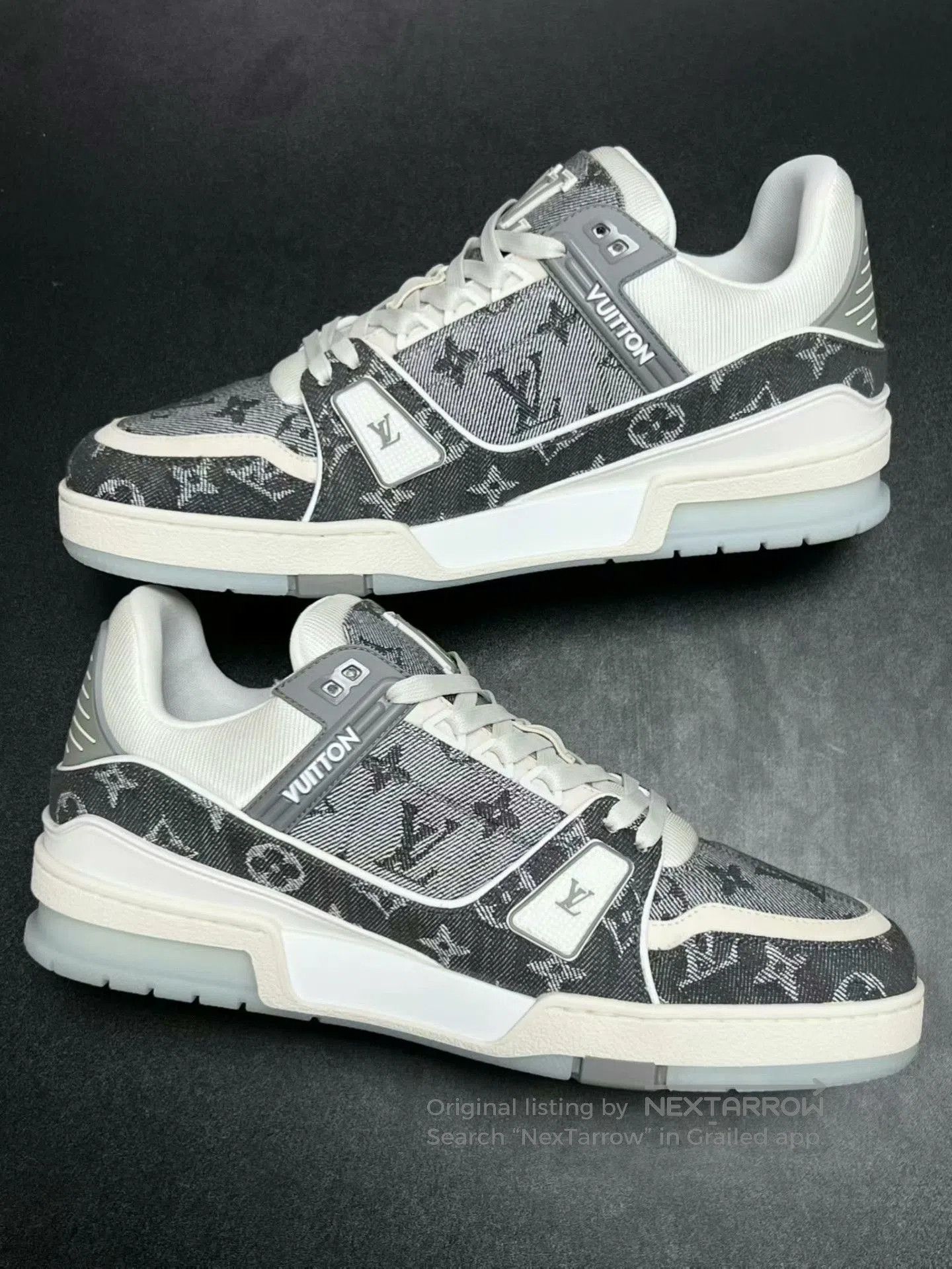 Louis Vuitton lv trainer gray and white sneakers uk7. Size US 7 / EU 40 - 6 Thumbnail