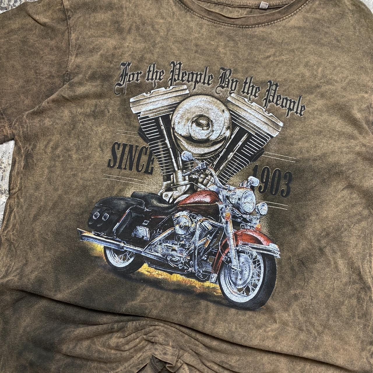Vintage 90s Harley Davidson Style Tee Brown M Size US M / EU 48-50 / 2 - 2 Thumbnail