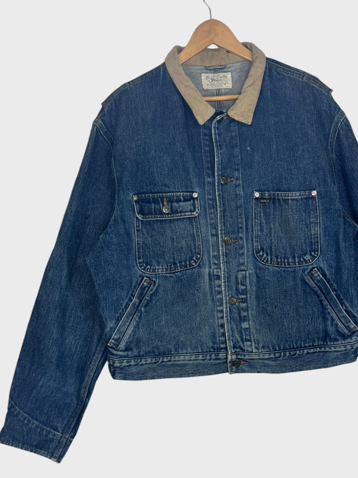 Polo Ralph Lauren Vintage Ralph Lauren Denim Jacket Corduroy Collar Kanye West Size US L / EU 52-54 / 3 - 4 Thumbnail