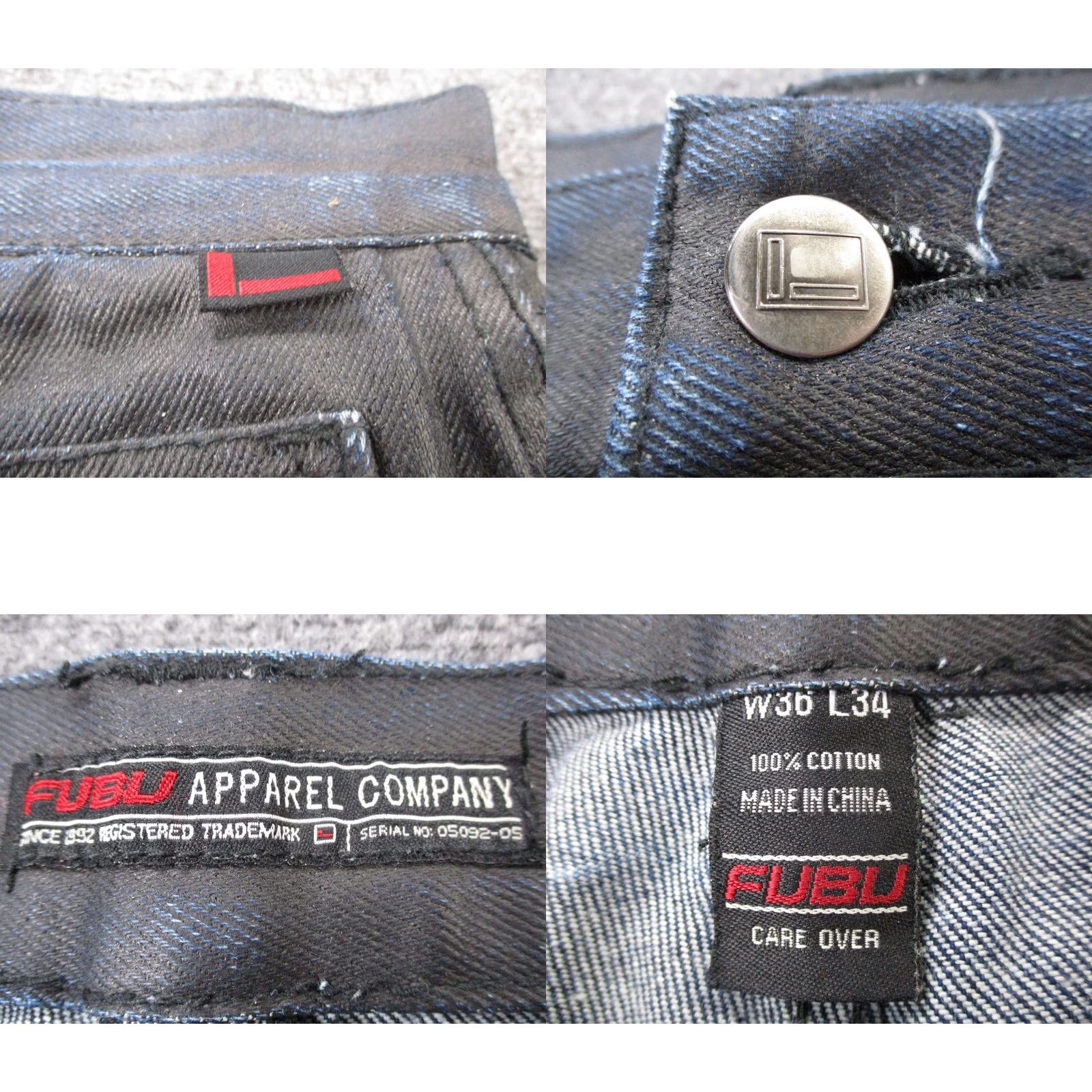 Fubu FUBU Jeans Mens 36 X 34 Blue Denim Skater Y2K Baggy Straight Jeans Size US 36 / EU 52 - 8 Thumbnail