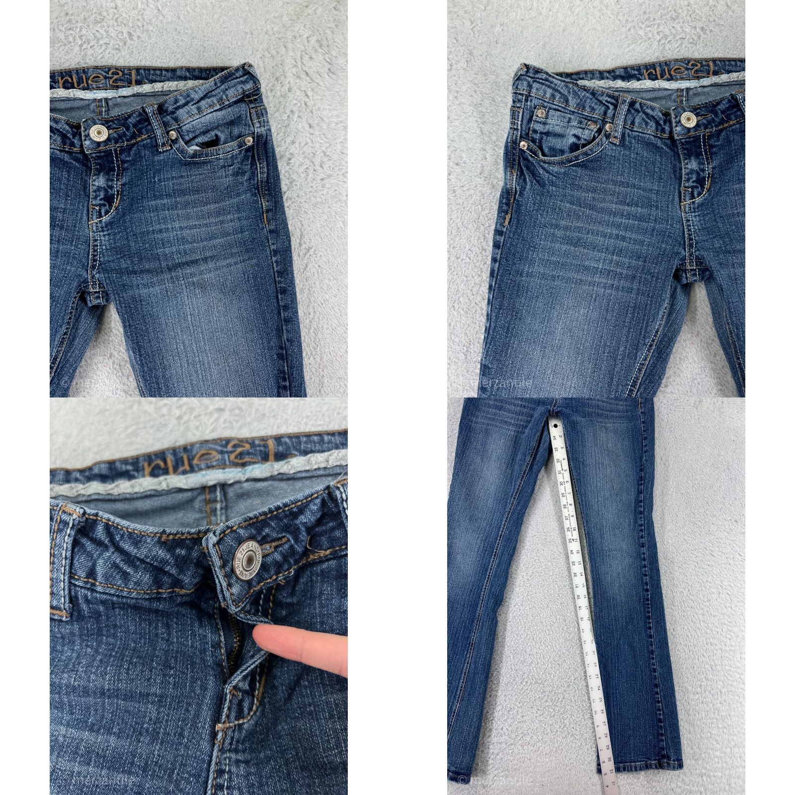 Vintage Rue21 Jeans Womens 5 Blue Denim Bootcut Cotton Blend Stretch Embroidered Size 27" / US 4 / IT 40 - 8 Thumbnail